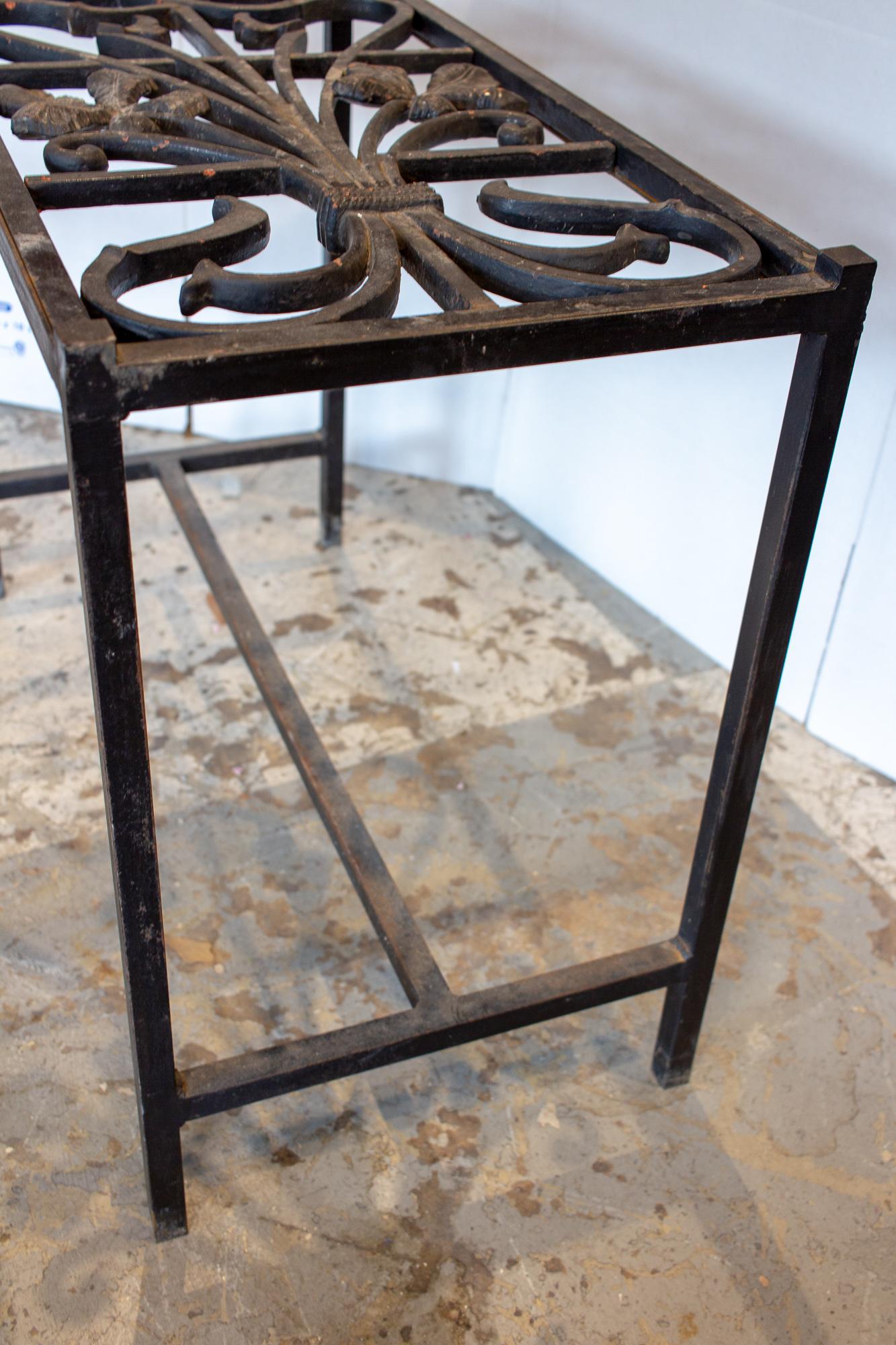 Antique French Iron Fragment Console Table 2