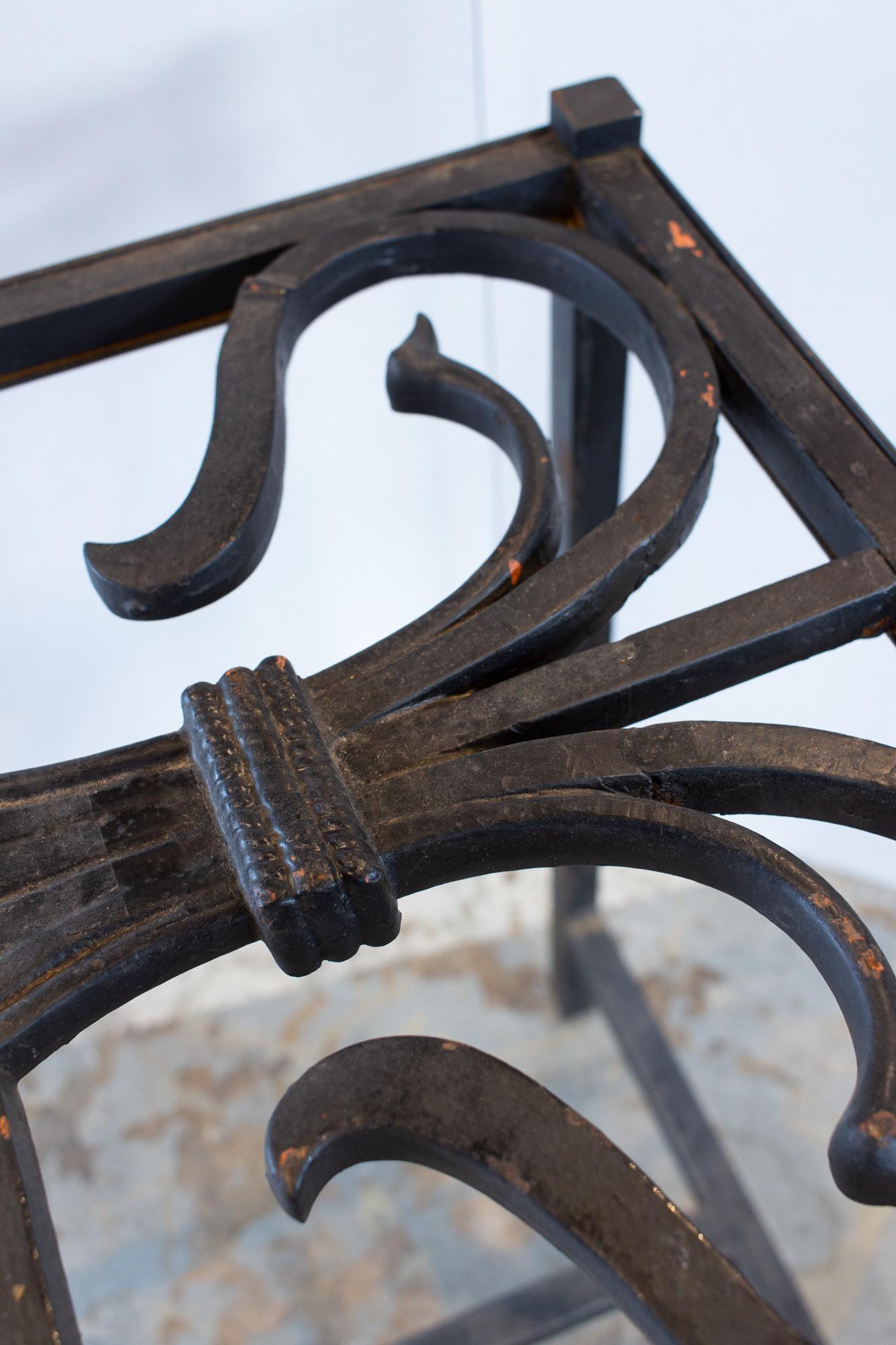 Antique French Iron Fragment Console Table 3