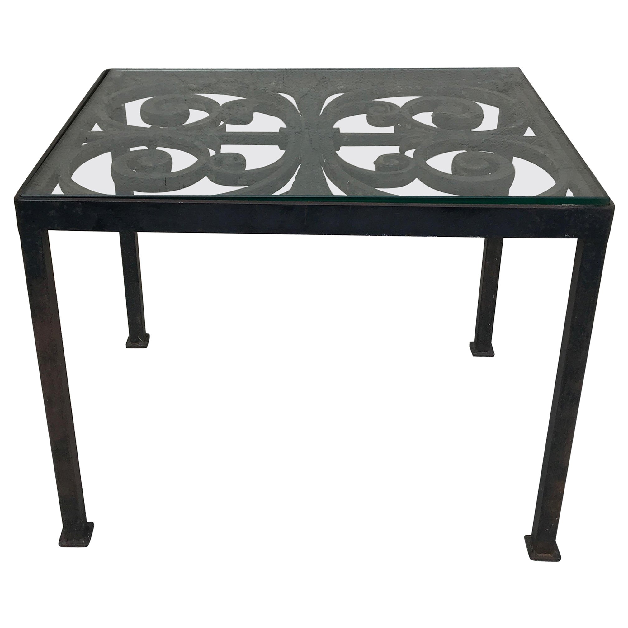 Antique French Iron Gate Side Table
