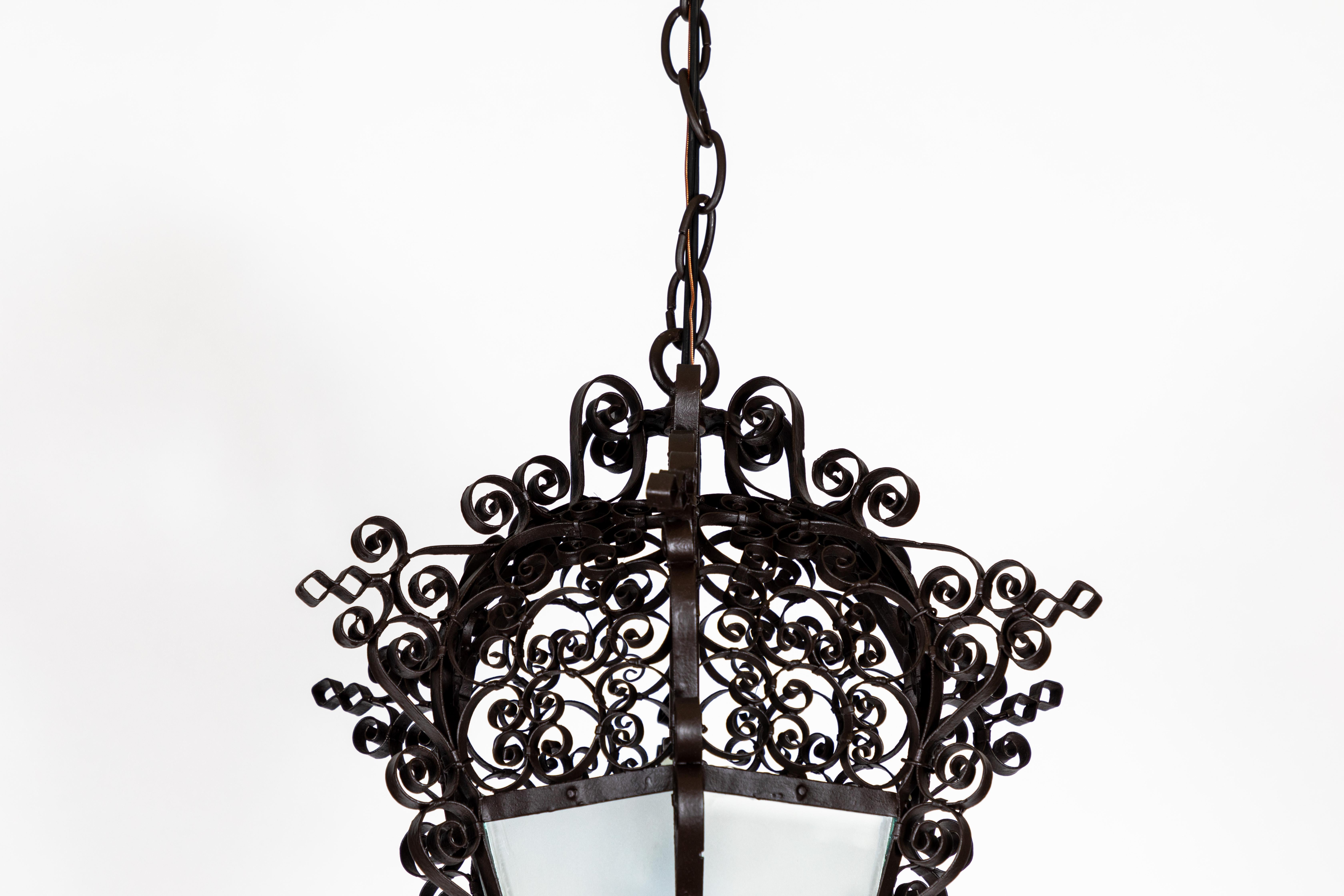 vintage wrought iron hanging lamp