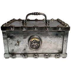 Antique French Iron Lockbox Safe, circa 1840