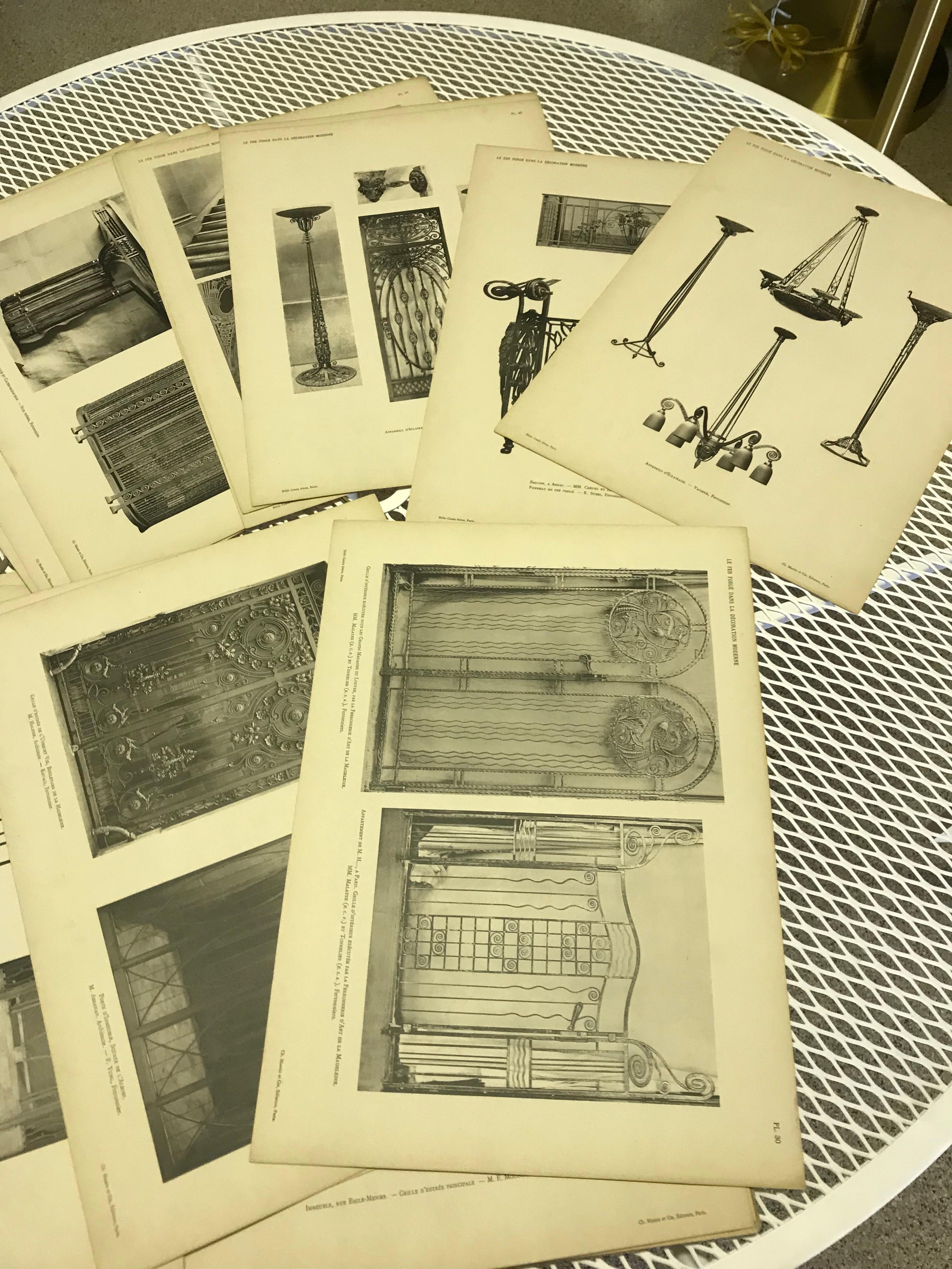 Antique French Iron Manufacturers, Modern Decorations 1925 by Gaston Fleury In Good Condition For Sale In Los Angeles, CA