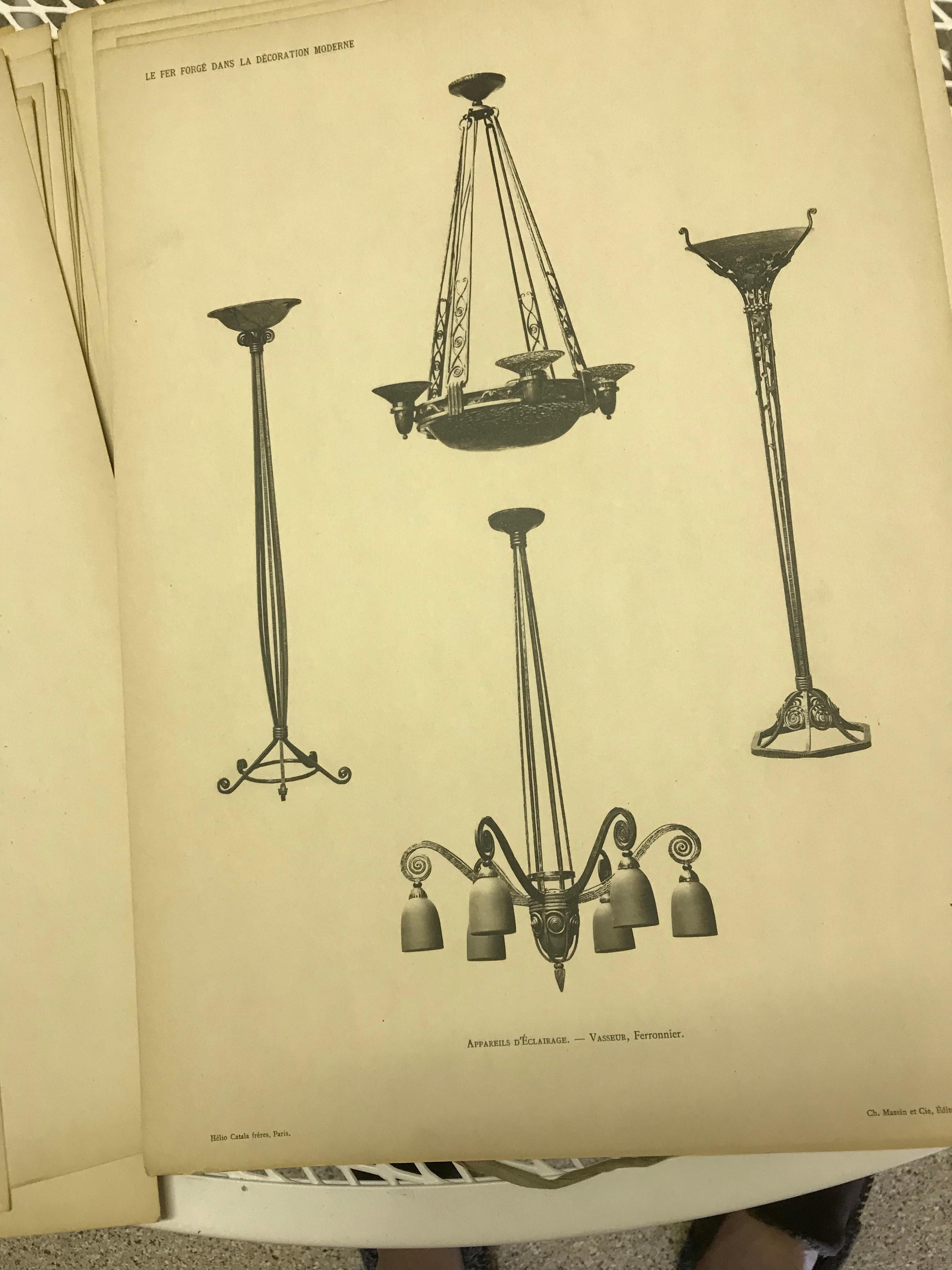 Antique French Iron Manufacturers, Modern Decorations 1925 by Gaston Fleury For Sale 2