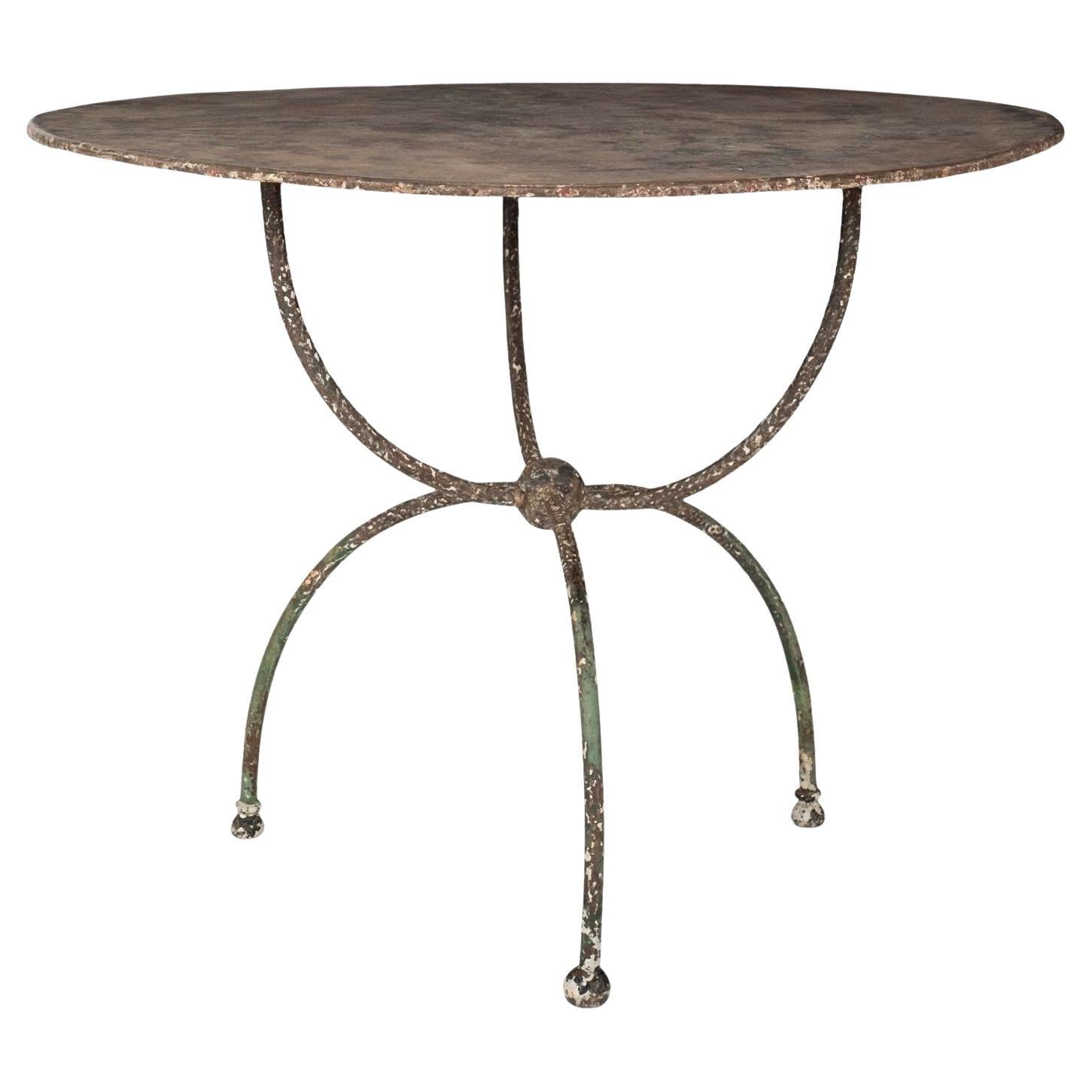 Table de jardin ronde française ancienne
