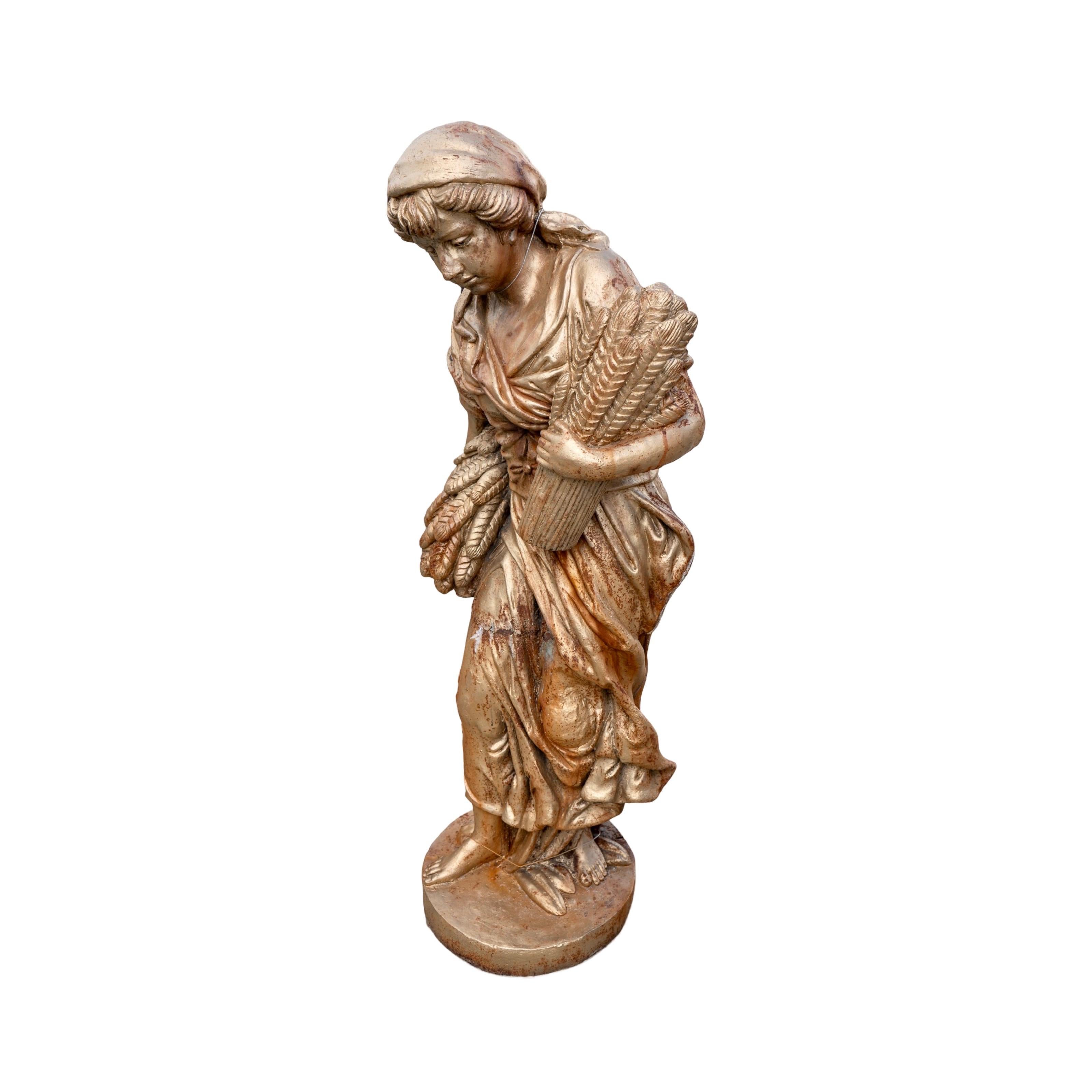 Statue des Four Seasons en fer français ancien 