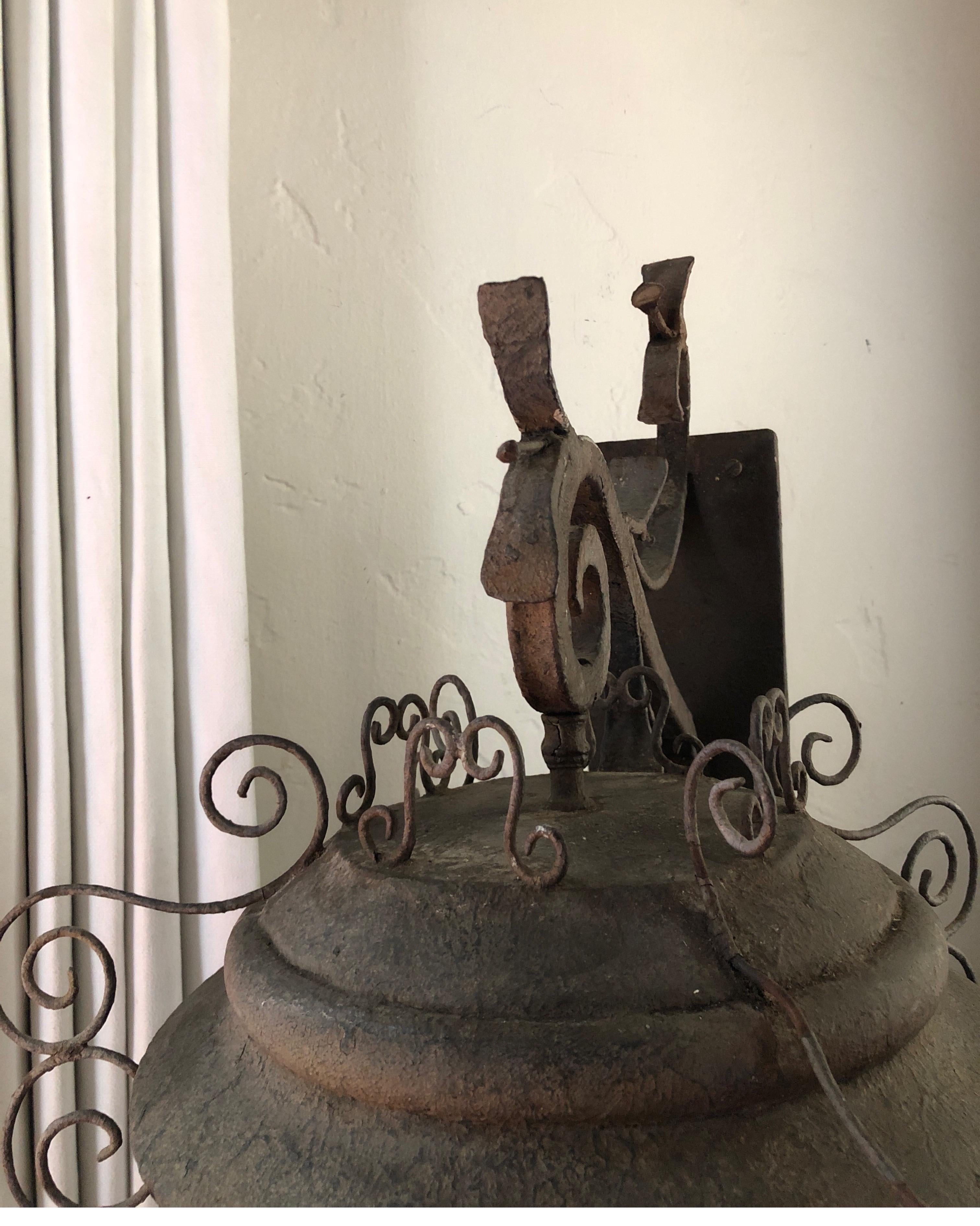 Antique French Iron Wall Lantern For Sale 2