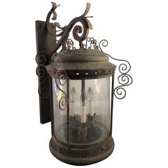 Antique French Iron Wall Lantern