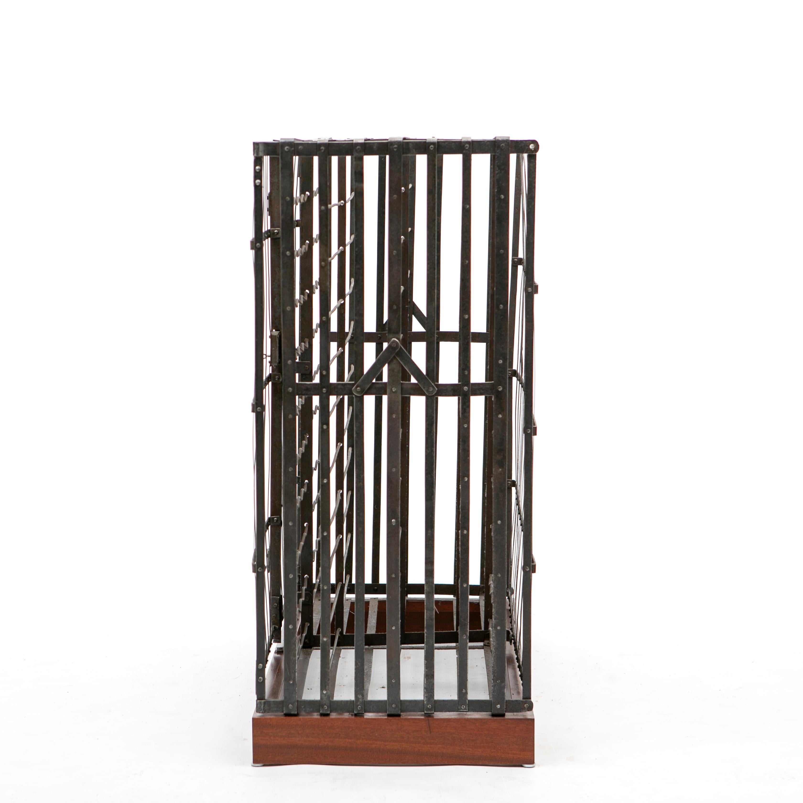 Antique French Iron Wine Cellar Rack Cage In Good Condition For Sale In Kastrup, DK