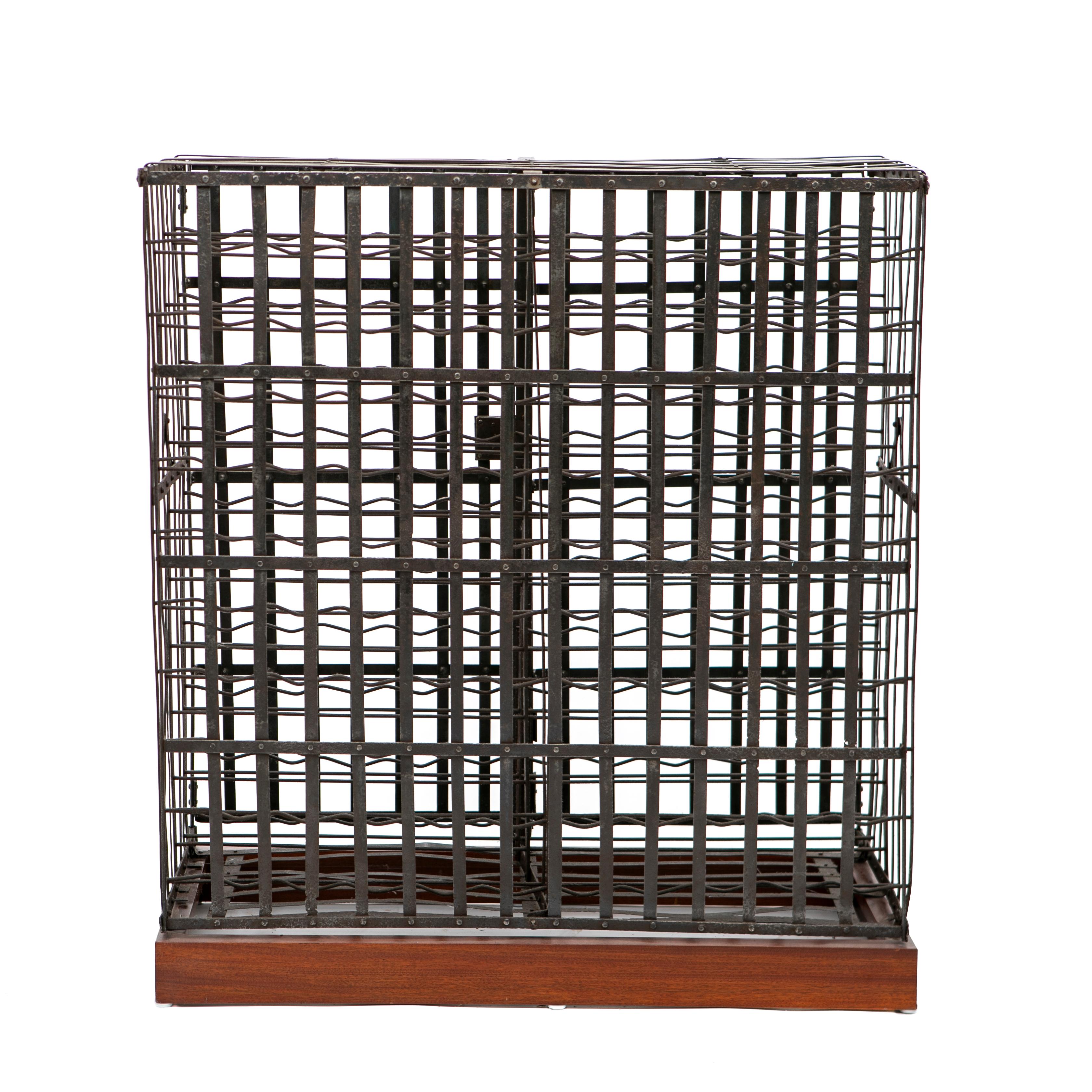 Antique French Iron Wine Cellar Rack Cage For Sale 4