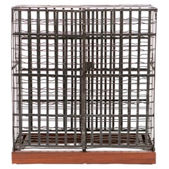 Vintage French Iron Wine Cellar Rack Cage