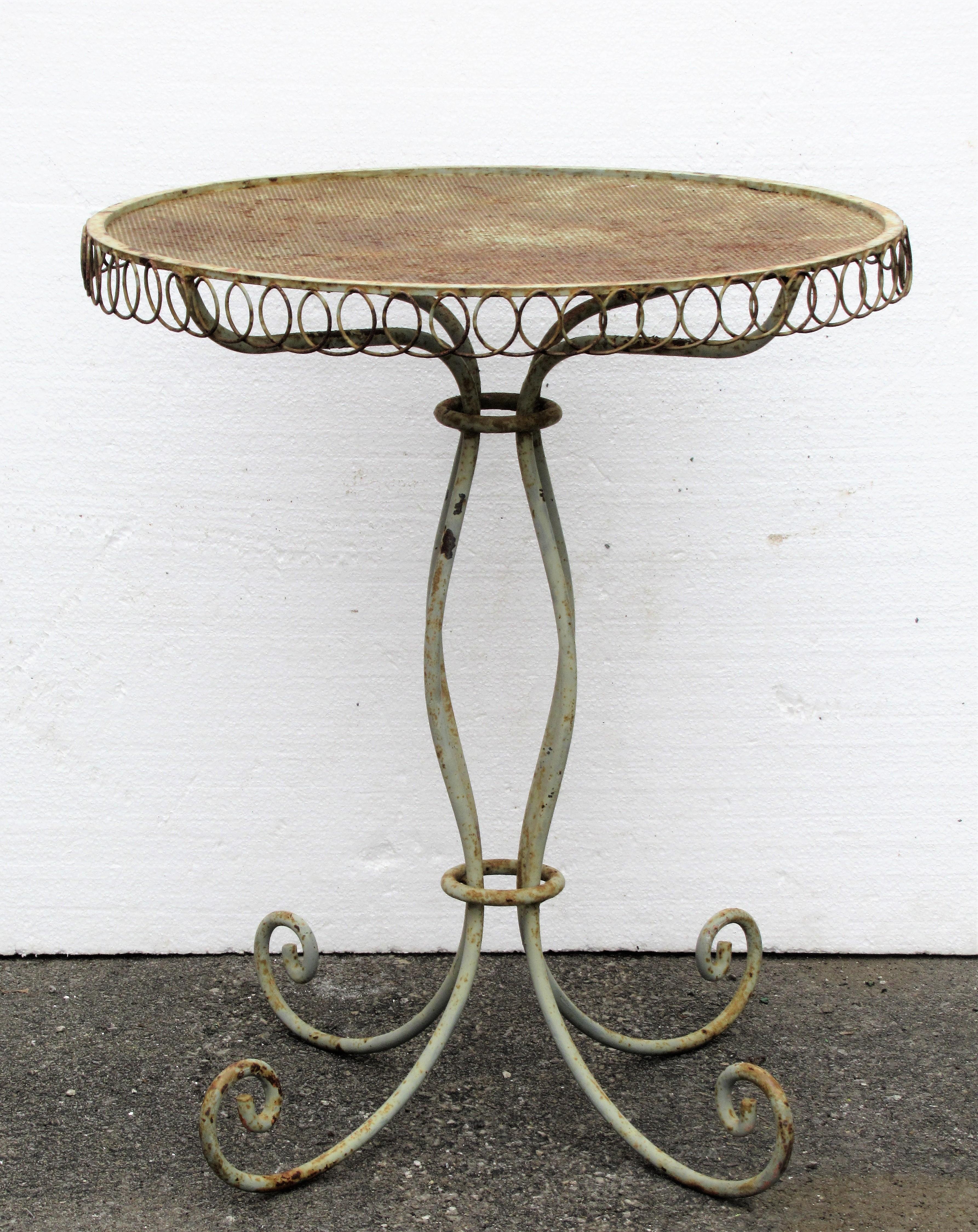 Antique French Iron Wire Garden Table 7