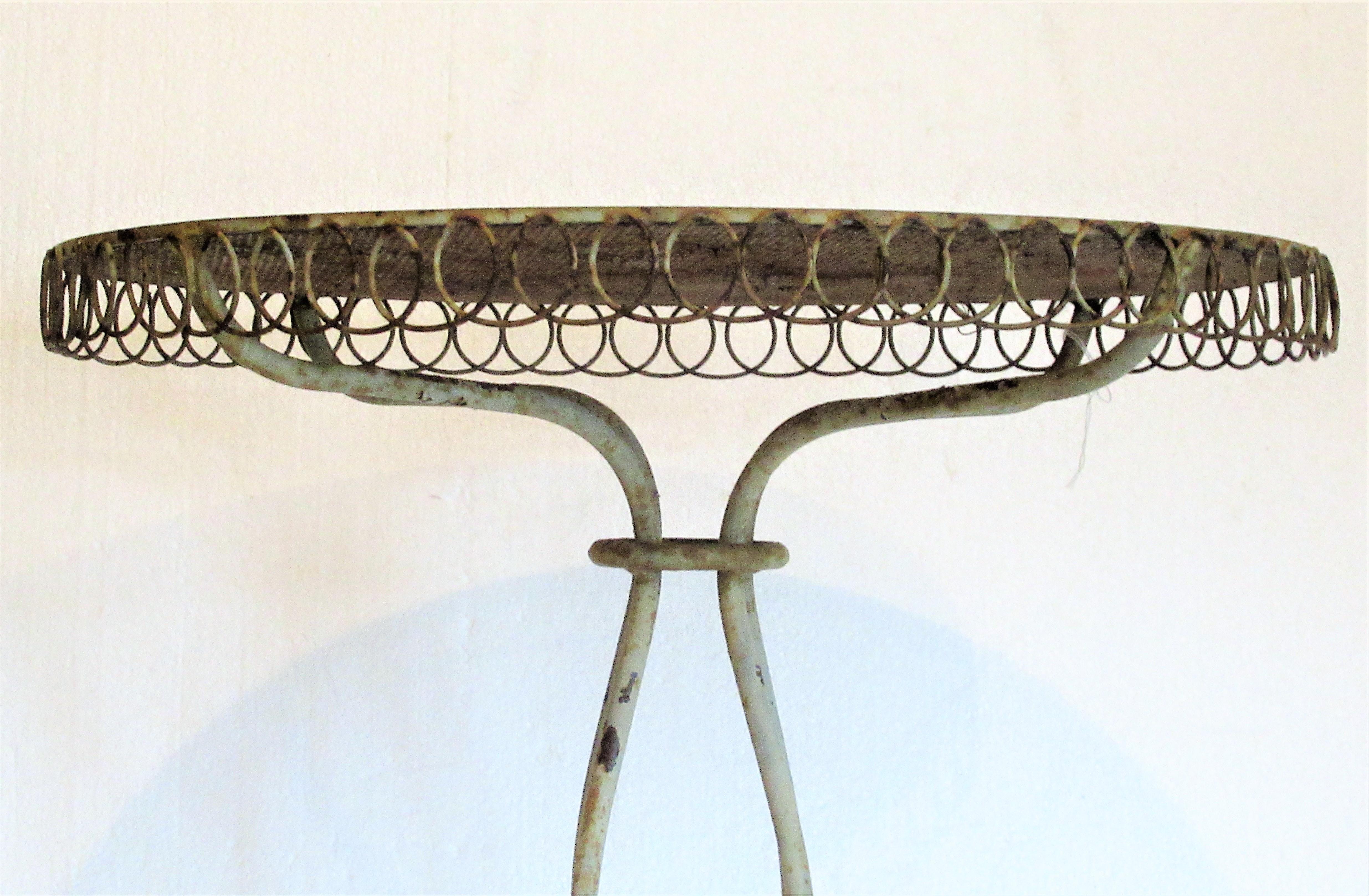 20th Century Antique French Iron Wire Garden Table