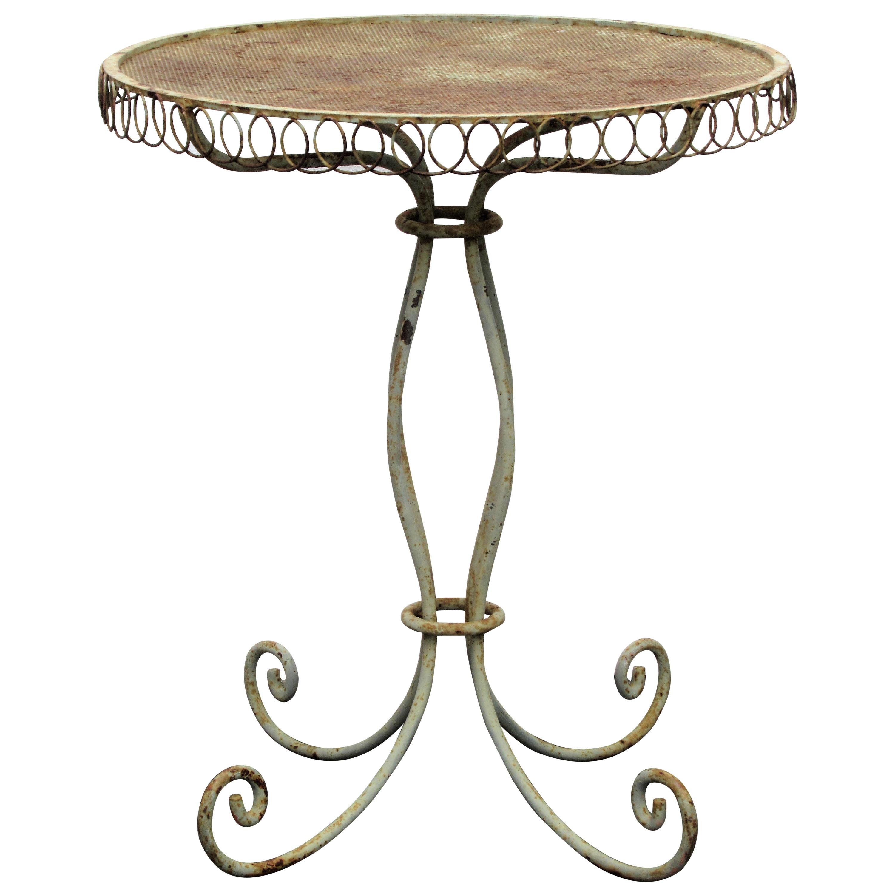 Antique French Iron Wire Garden Table