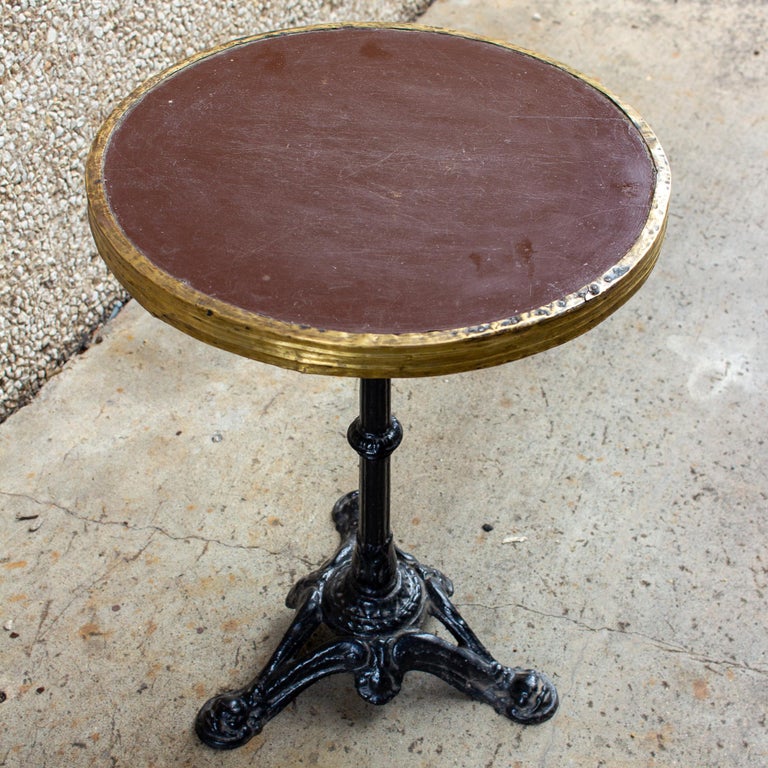 Antique French Iron and Wood Bistro Table at 1stDibs