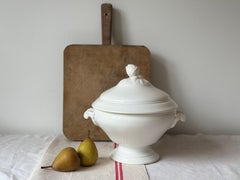 Antique French Sarreguemines & Sarreguemines Große Suppenterrine aus Eisenstein, Ende 19.