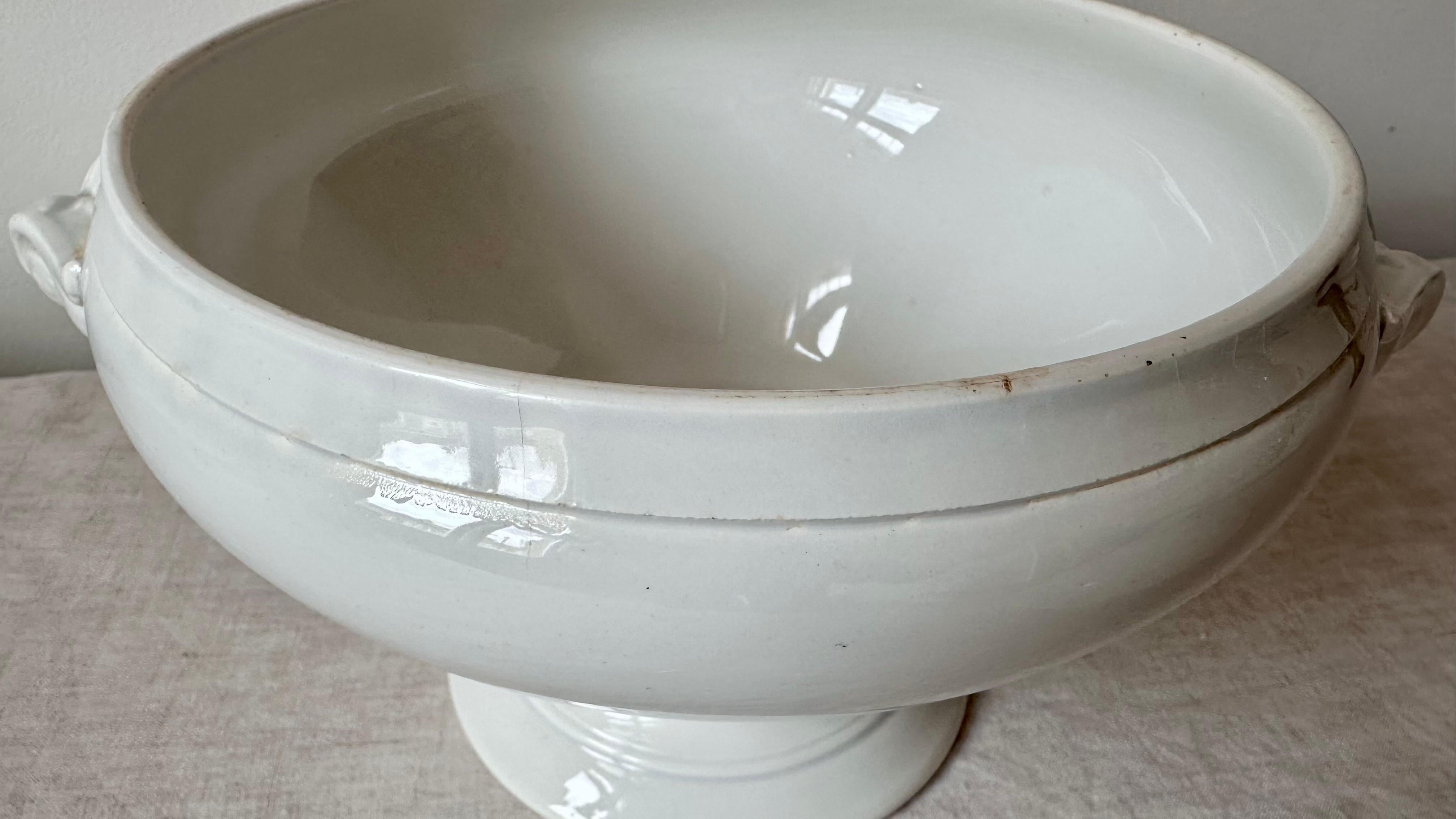 Antique French Sarreguemines & Sarreguemines Große Suppenterrine aus Eisenstein, Ende 19. im Zustand „Gut“ im Angebot in Bristol, GB