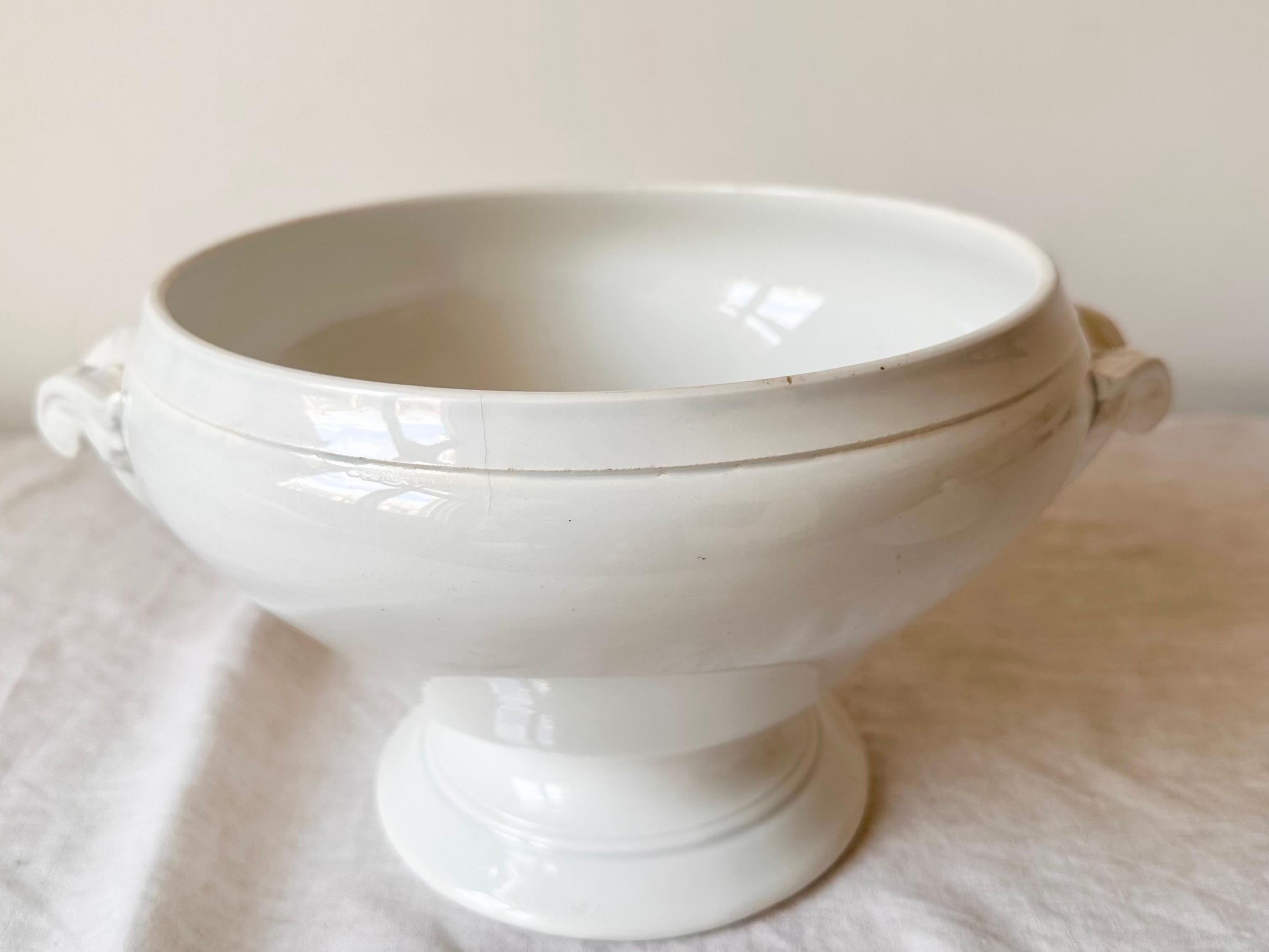 Antique French Sarreguemines & Sarreguemines Große Suppenterrine aus Eisenstein, Ende 19. im Angebot 3