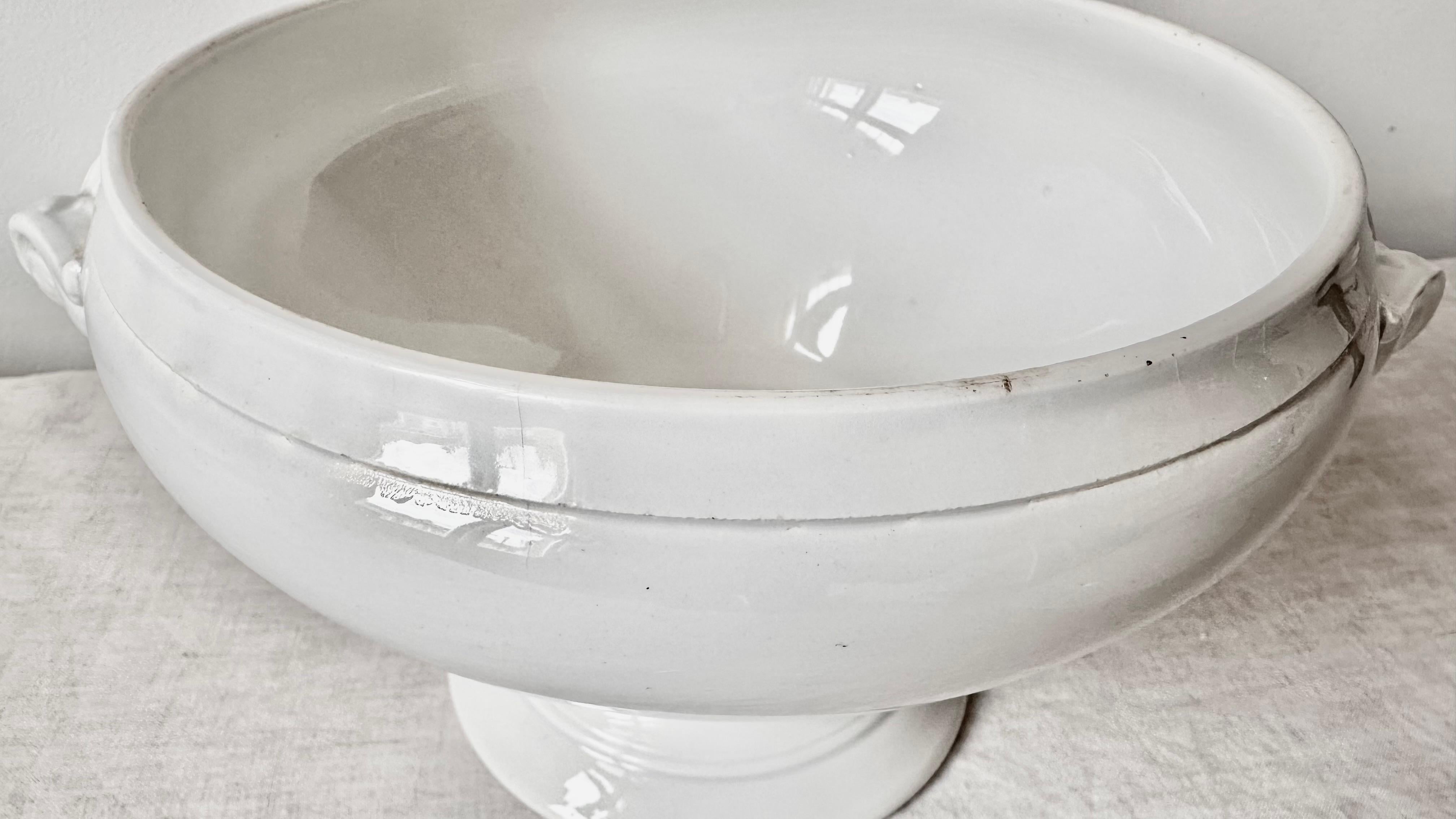 Antique French Sarreguemines & Sarreguemines Große Suppenterrine aus Eisenstein, Ende 19. im Angebot 4