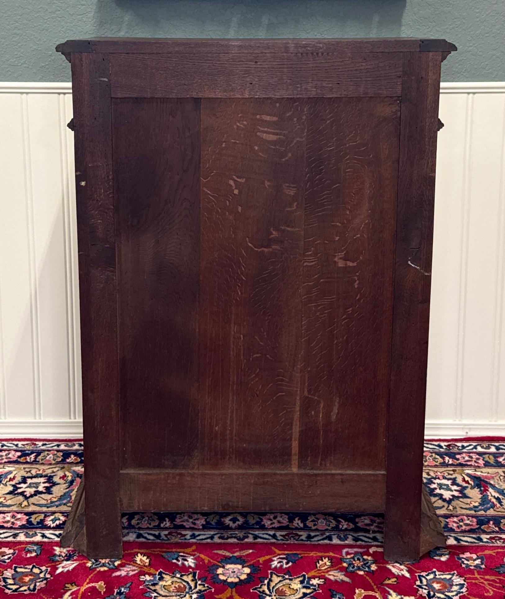 Antique French Jam Cabinet Cupboard Bookcase Storage Drawer Carved Oak 19th C For Sale 15