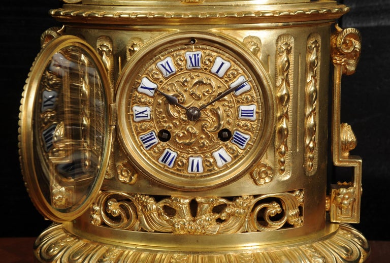 Antique French Japy Freres Louis XVI Gilt Bronze Clock For Sale 6