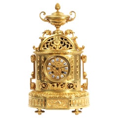 Antique French Japy Freres Louis XVI Gilt Bronze Clock