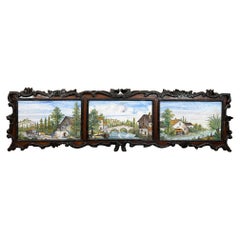 Jardinière française ancienne, faïence de Loebnitz (Forêt-Noire), couleur noyer, vers 1870