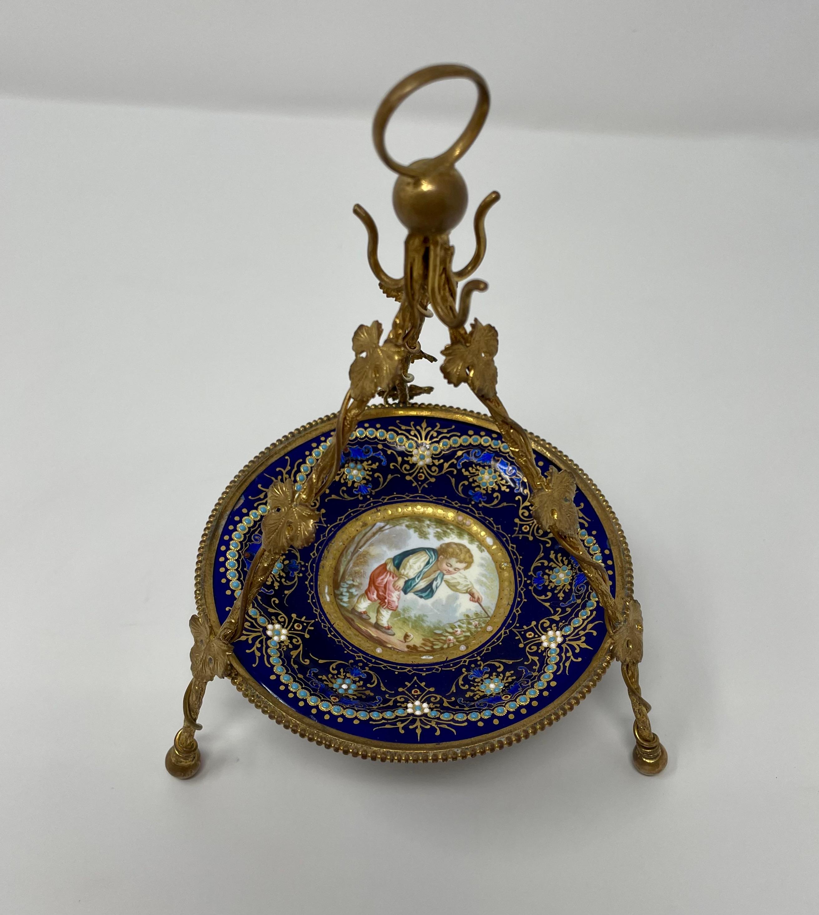 Antique French Jeweled Enamel 