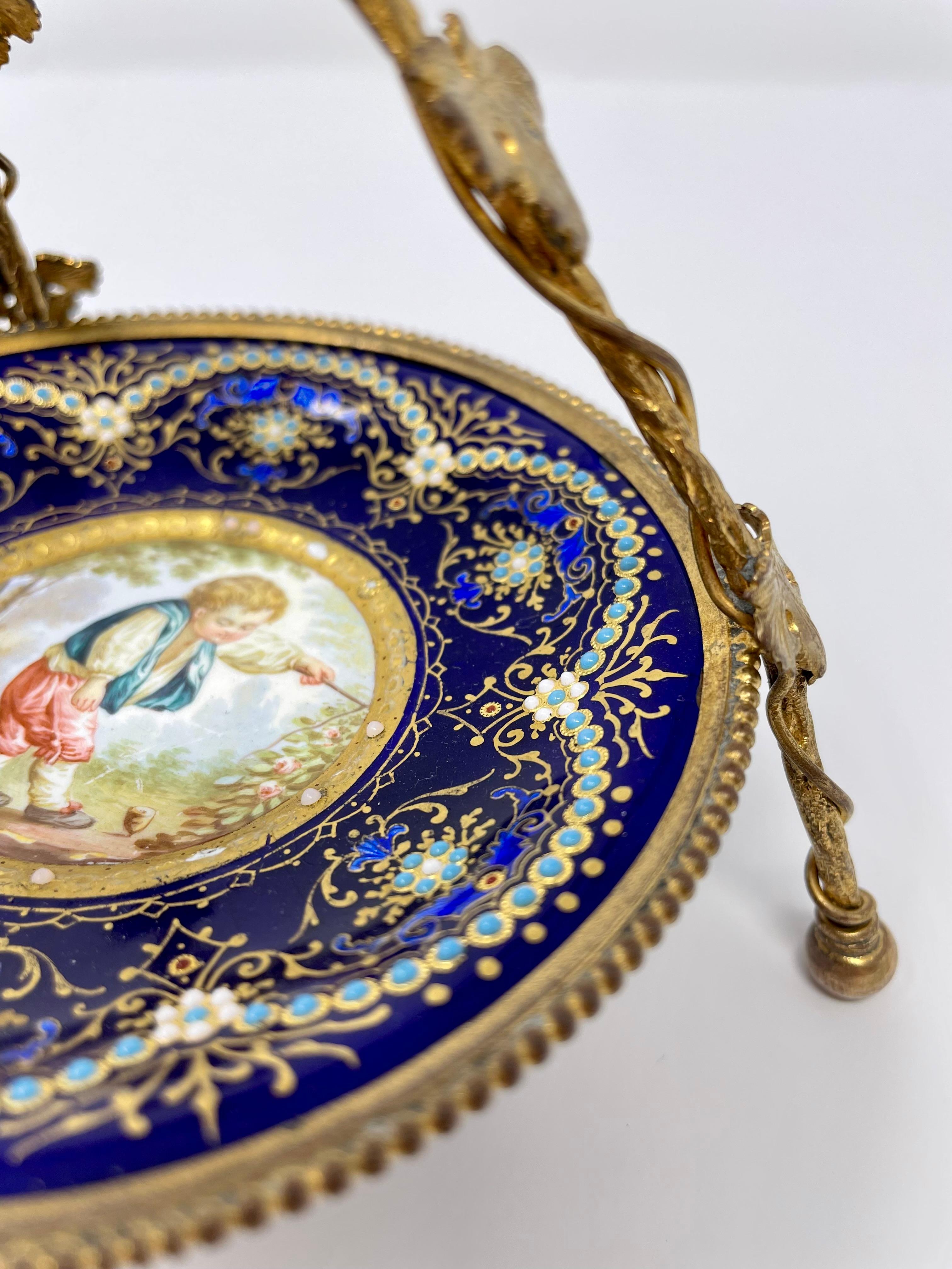 Antique French Jeweled Enamel 