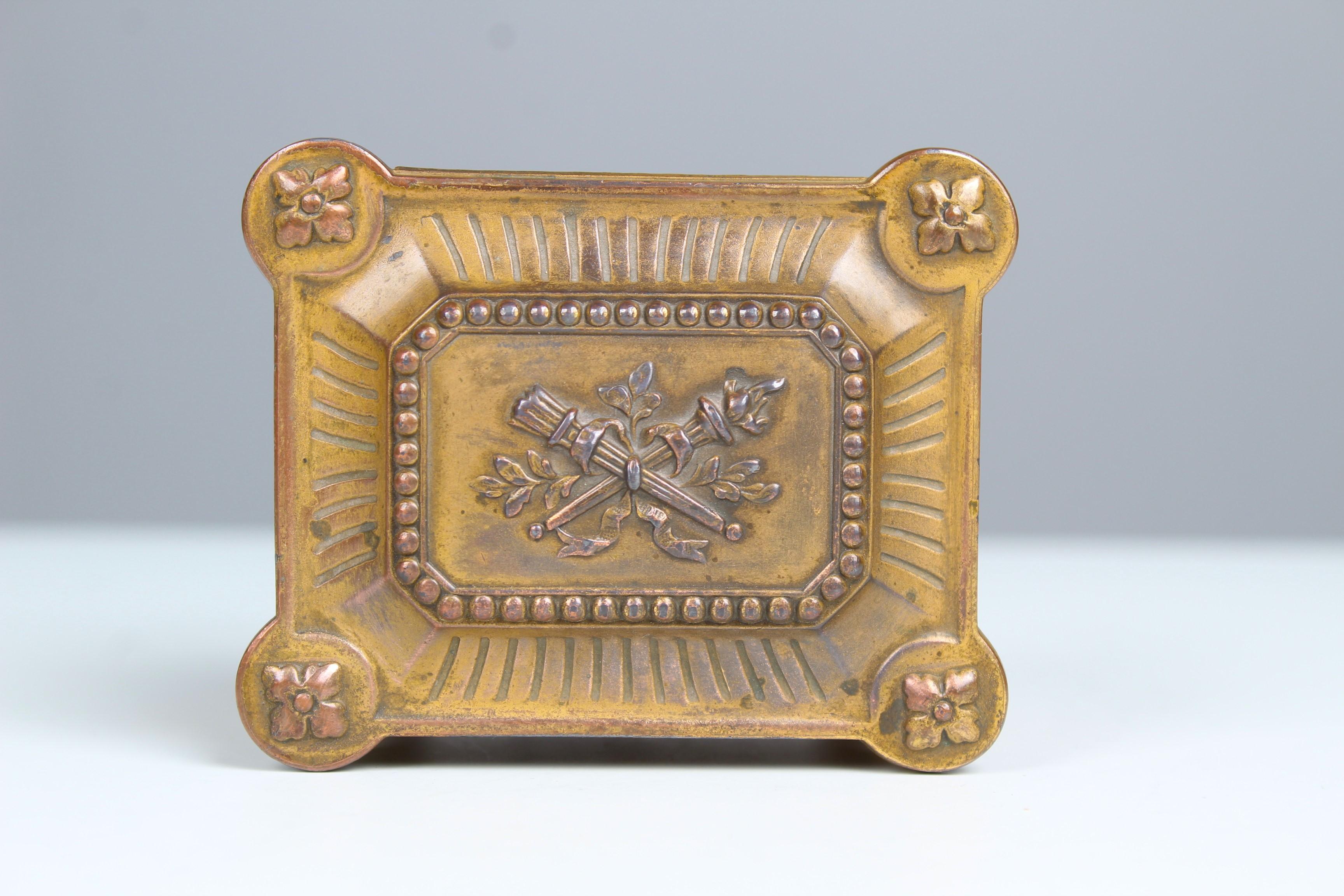 Gilt Antique French Jewelry Box, Around 1900, Bronze Dorée