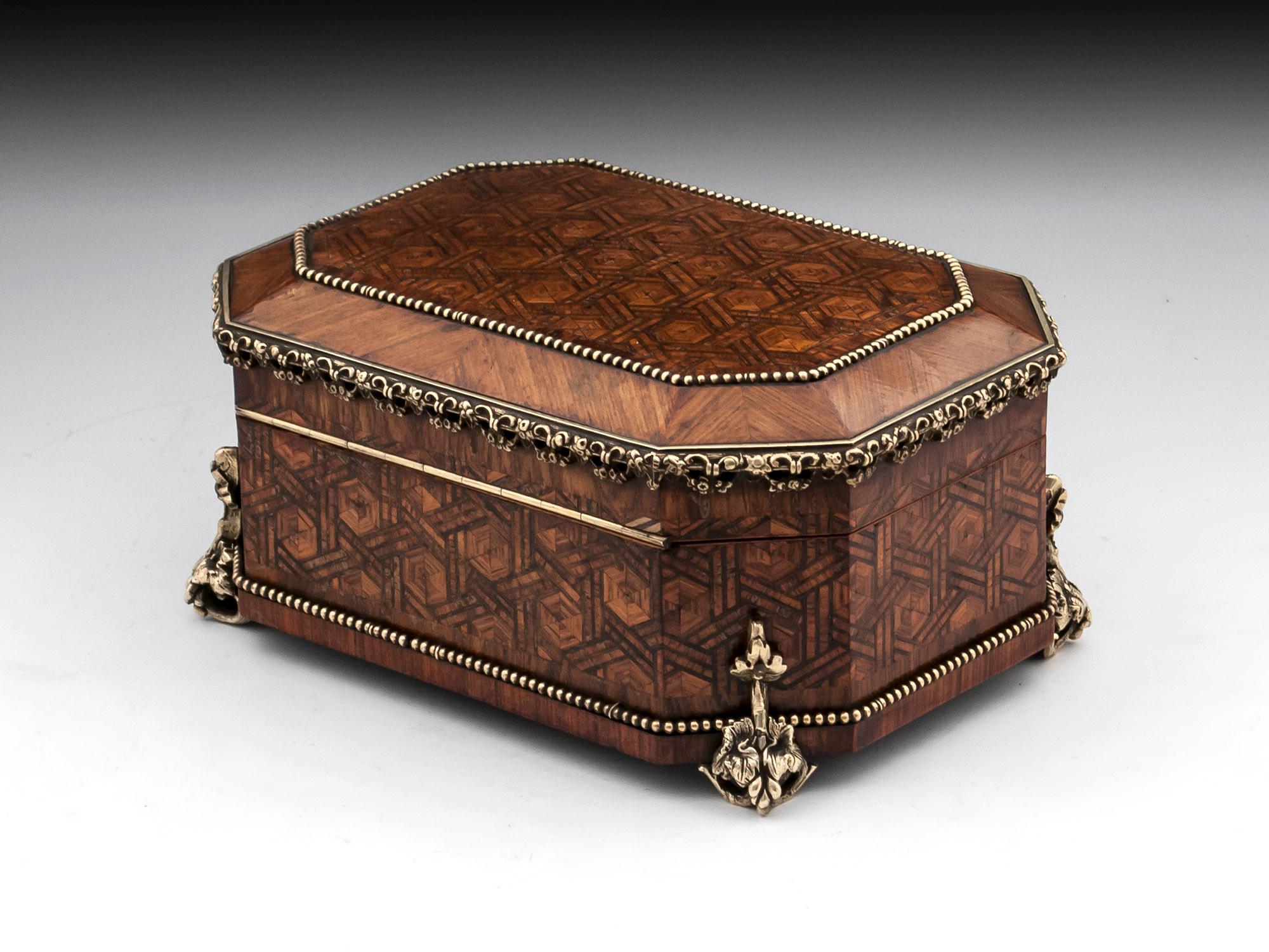 Brass Antique French Jewelry Box by Alphonse Tahan, 19th Century
