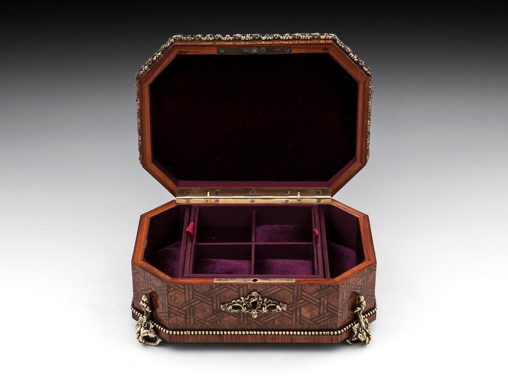 Antique French Jewelry Box by Alphonse Tahan, 19th Century 3