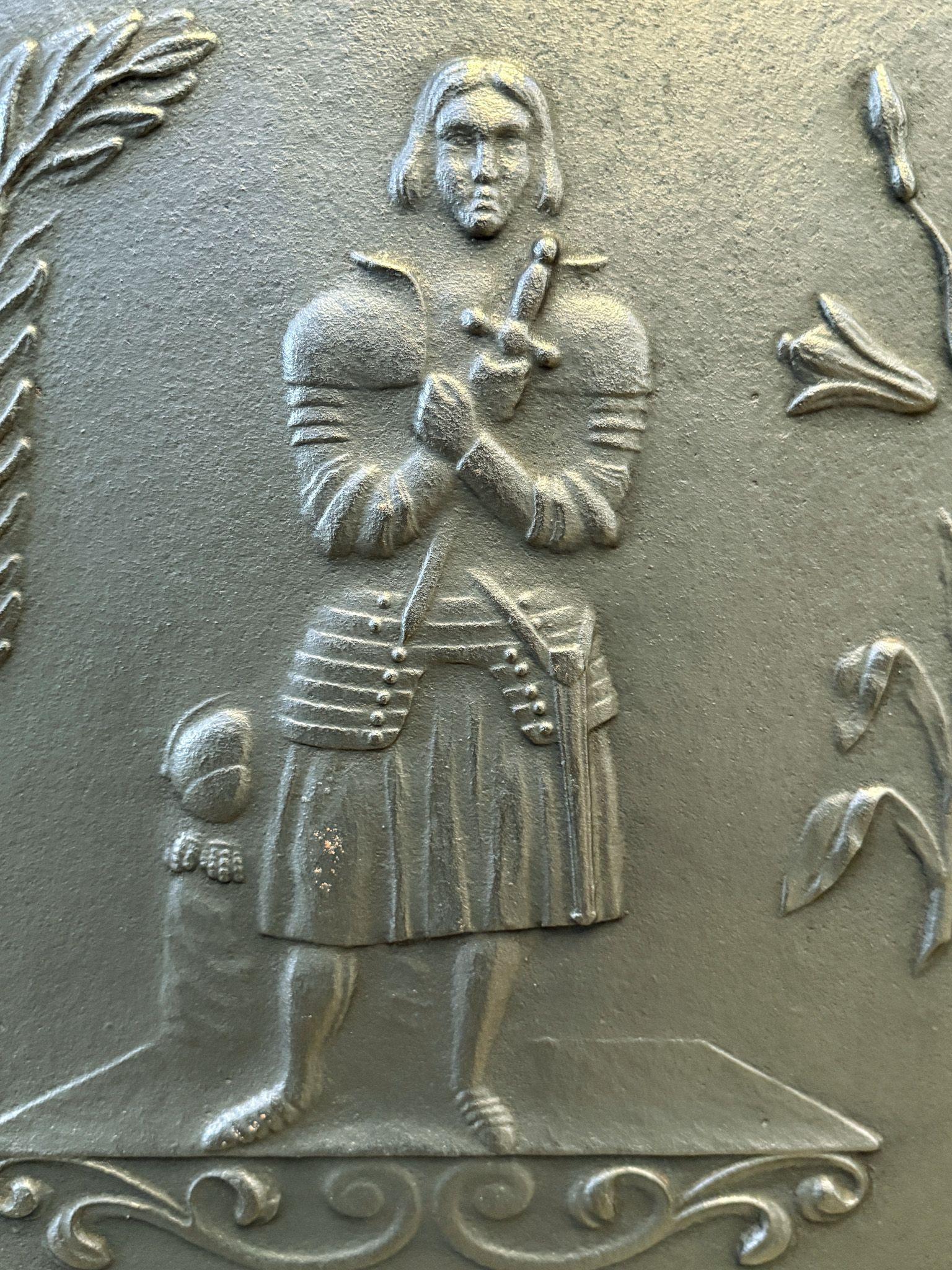 Antique French Joan of Arc Fireback, XIX secolo in vendita 1