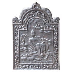 Antique French 
Juno and her Peacocks
 Fireback, 18th-19th Century