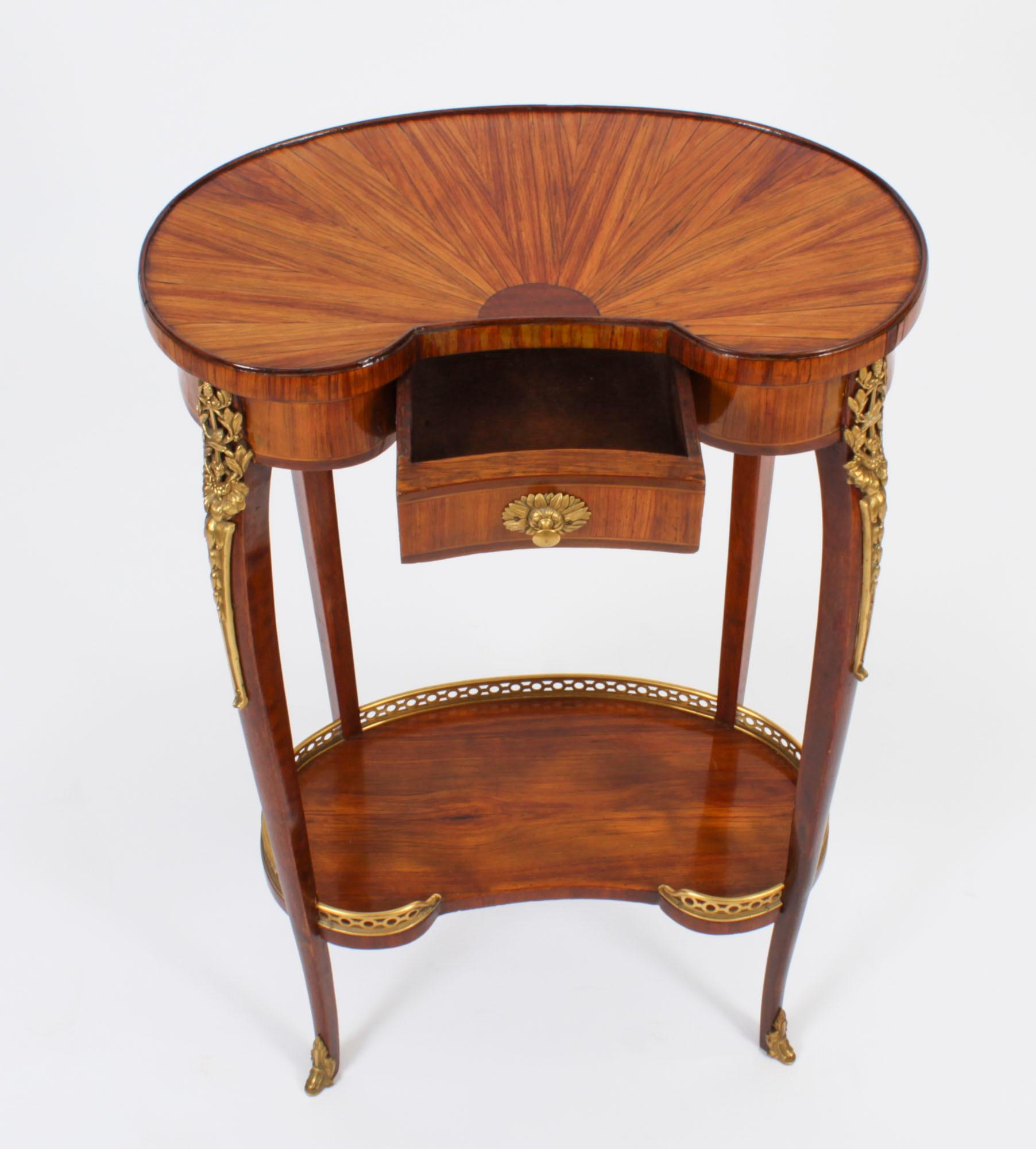 Antique French Kidney Occasional Side Table 19th Century For Sale 8