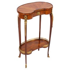 Table d'appoint française ancienne en forme de rein 19ème siècle