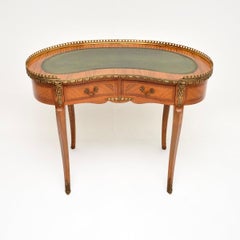 Antique French Kidney Shaped Leather Top Desk