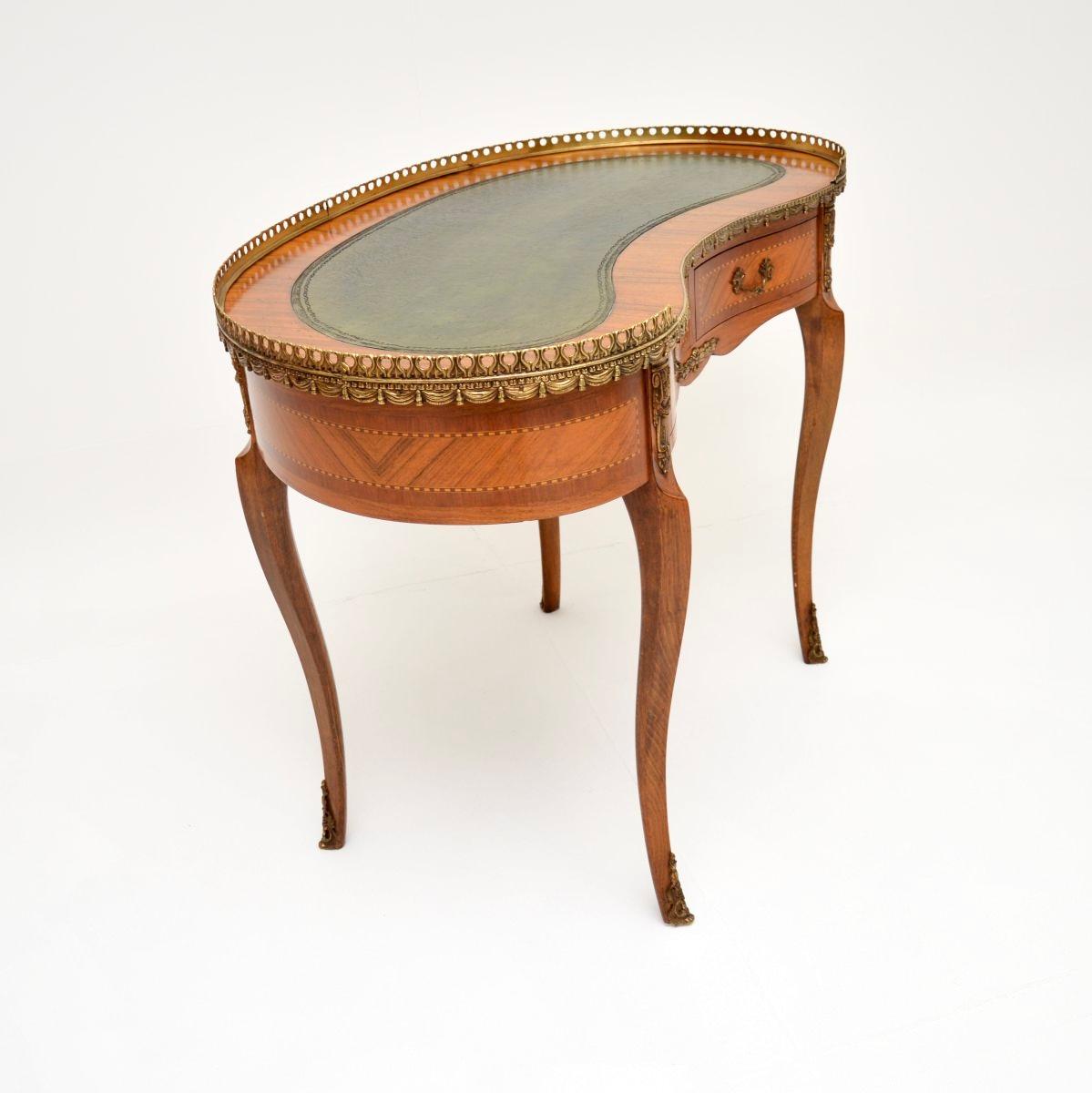 Louis XVI Antique French Kidney Shaped Leather Top Desk For Sale