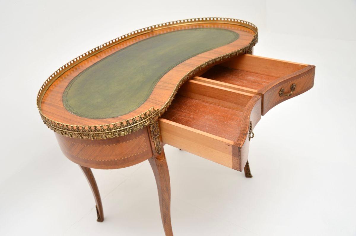Gilt Antique French Kidney Shaped Leather Top Desk For Sale
