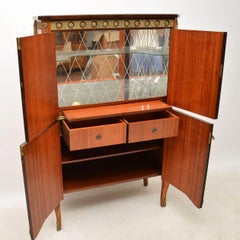 Antique French, mobile da cocktail in legno di quercia e intarsio