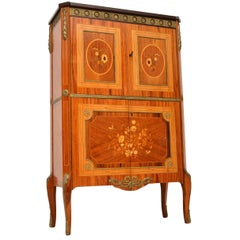 Antique French Kingwood and Marquetry Cocktail Drinks Cabinet