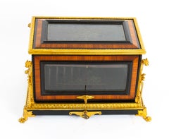 Antique French Kingwood and Ormolu Mounted Cigar Humidor, 19th Century