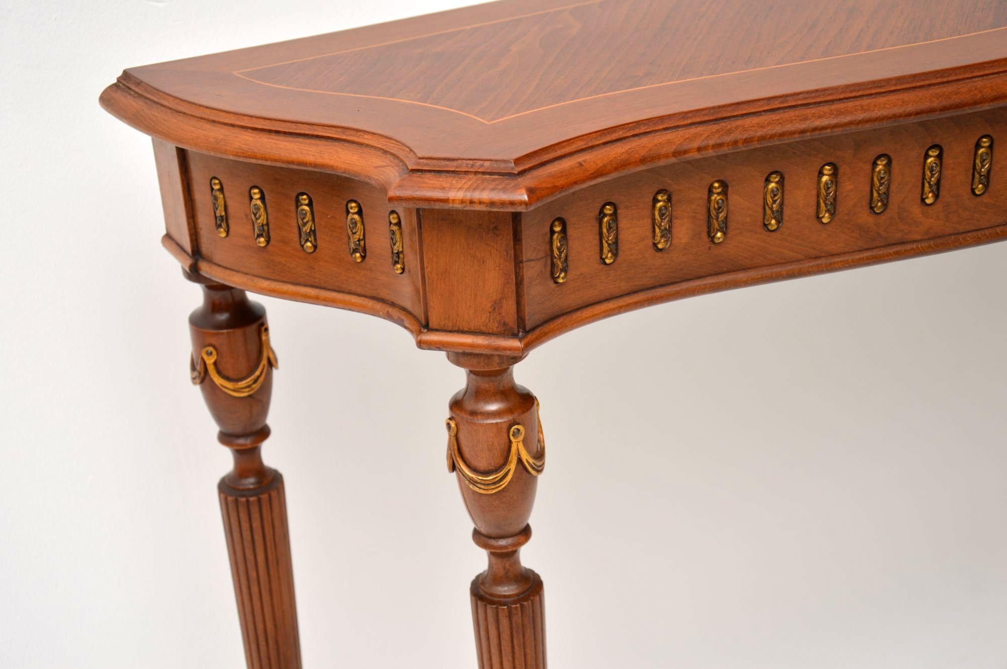 Edwardian Antique French Kingwood and Walnut Console Table