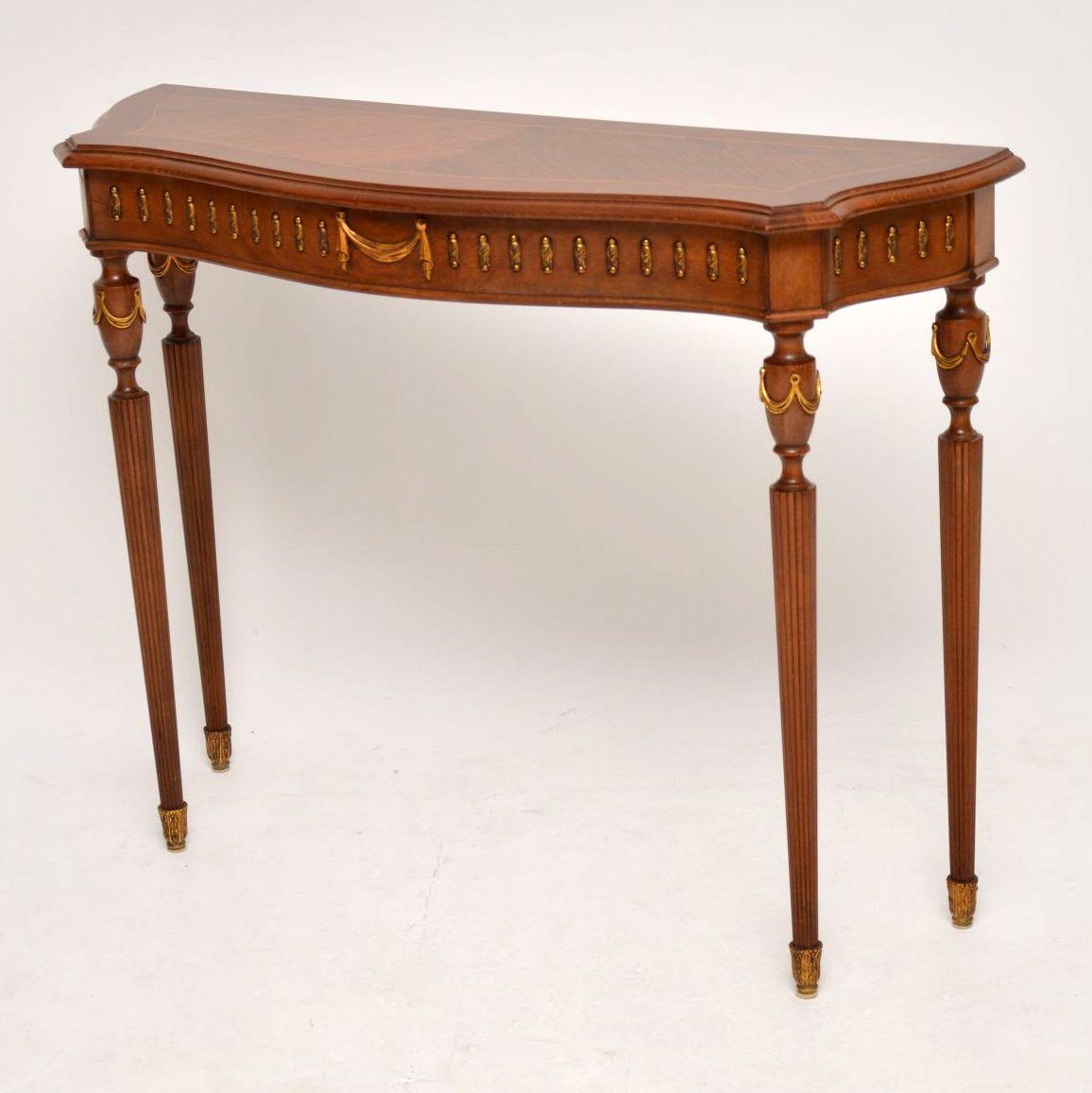 Mid-20th Century Antique French Kingwood and Walnut Console Table