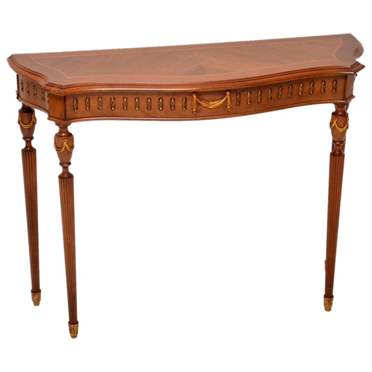 Antique French Kingwood and Walnut Console Table