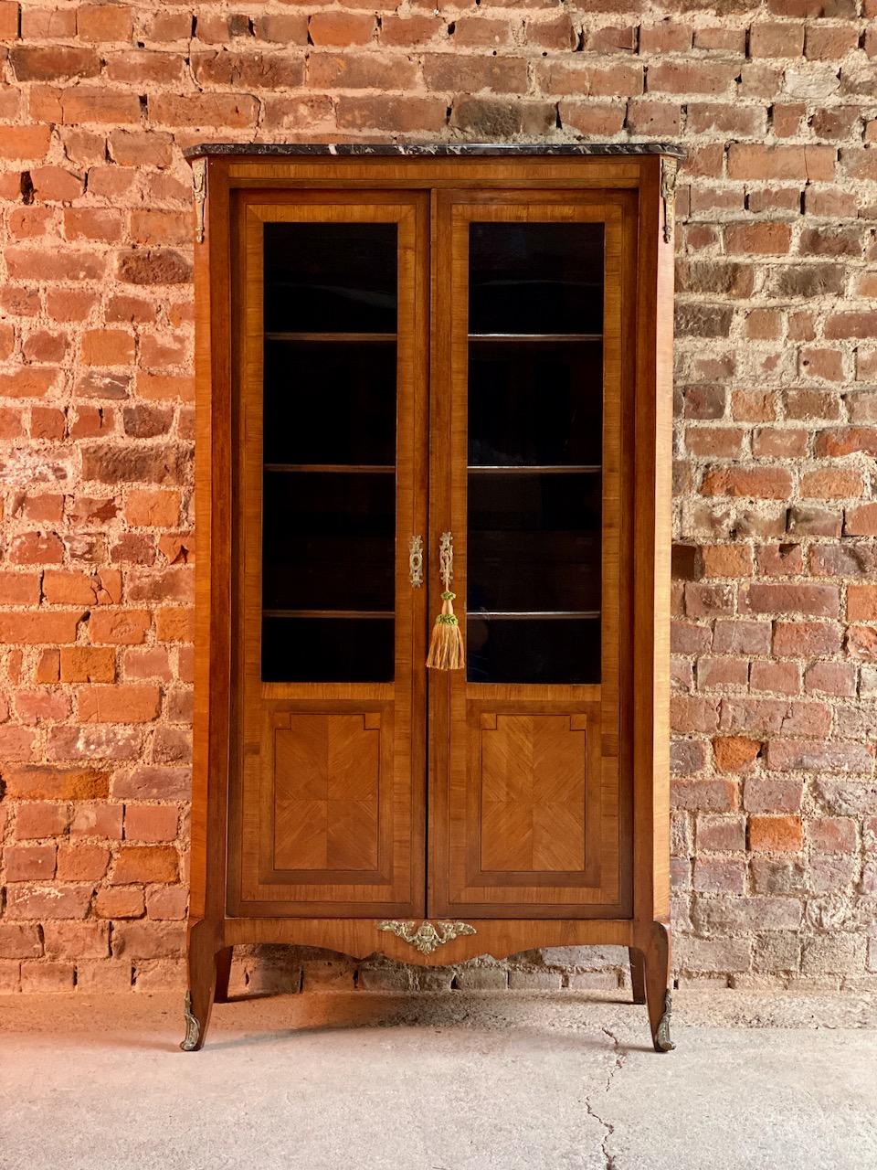 Antique French Kingwood Bookcase Vitrine, circa 1870 2