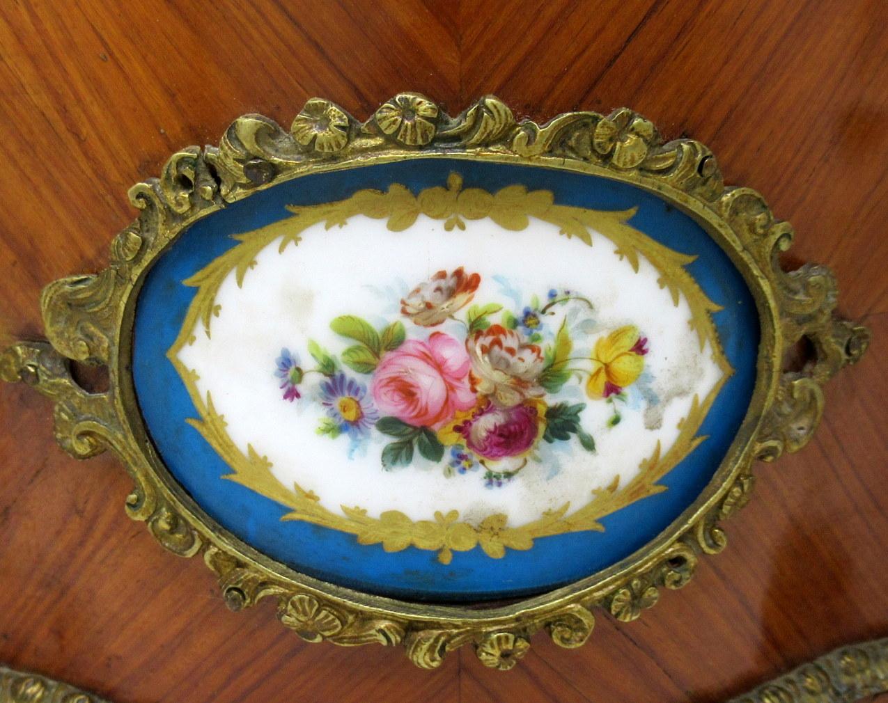 Antique French Kingwood Jardinière Planter Centerpiece Sevres Porcelain Plaques 4