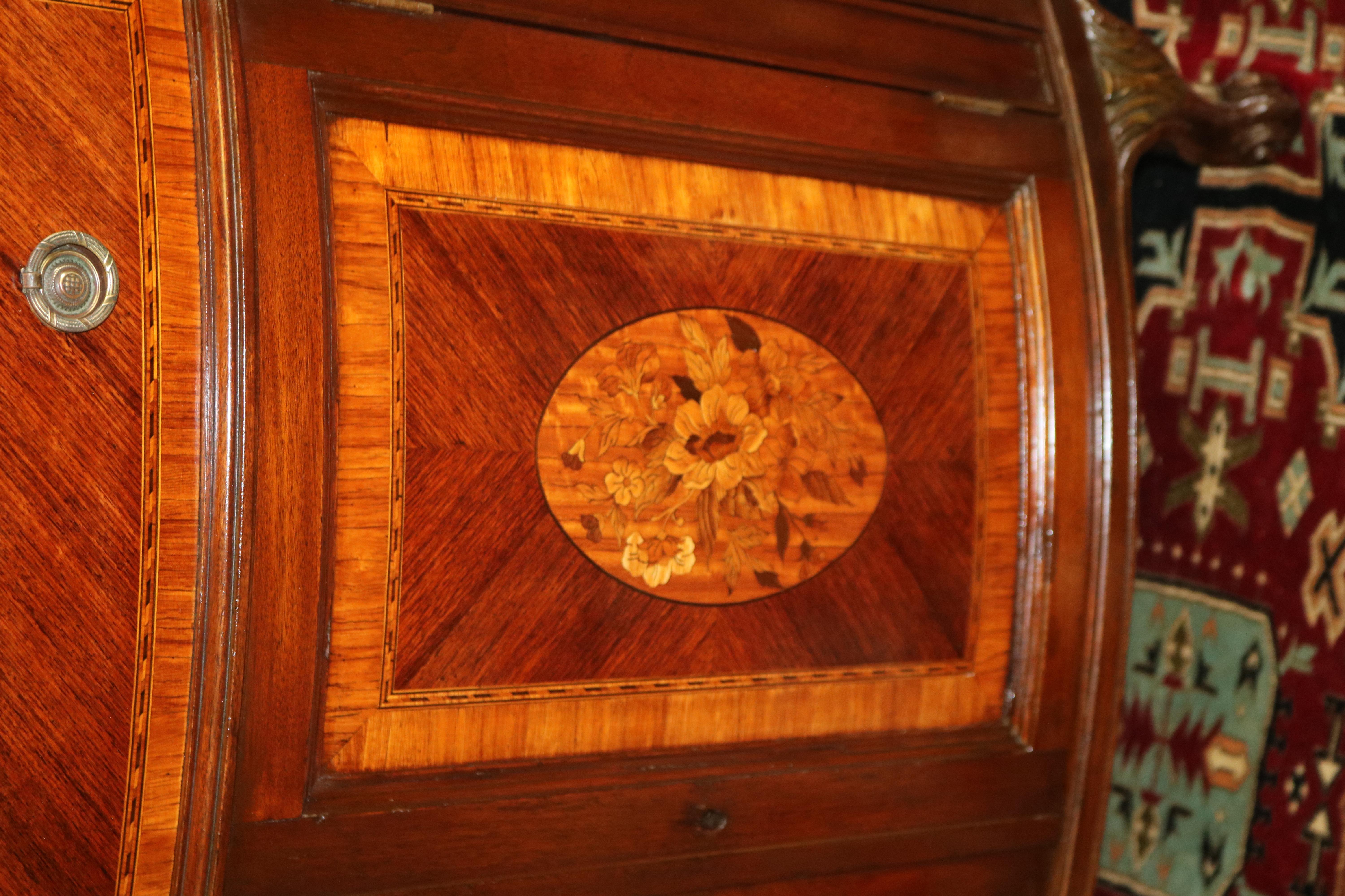 Antique French Kingwood Marble Top Dresser Chest Server Commode For Sale 10