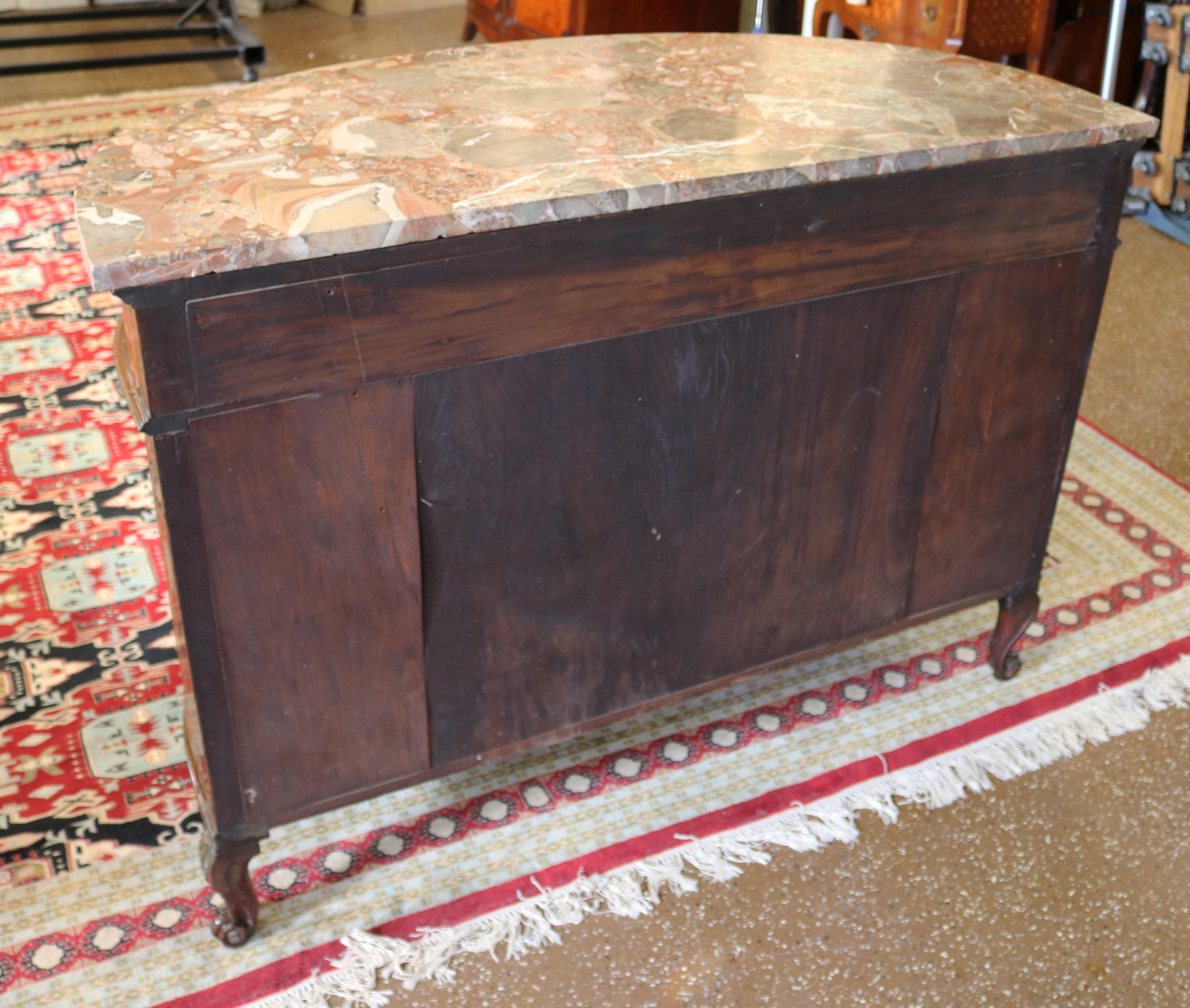 Antique French Kingwood Marble Top Dresser Chest Server Commode For Sale 13