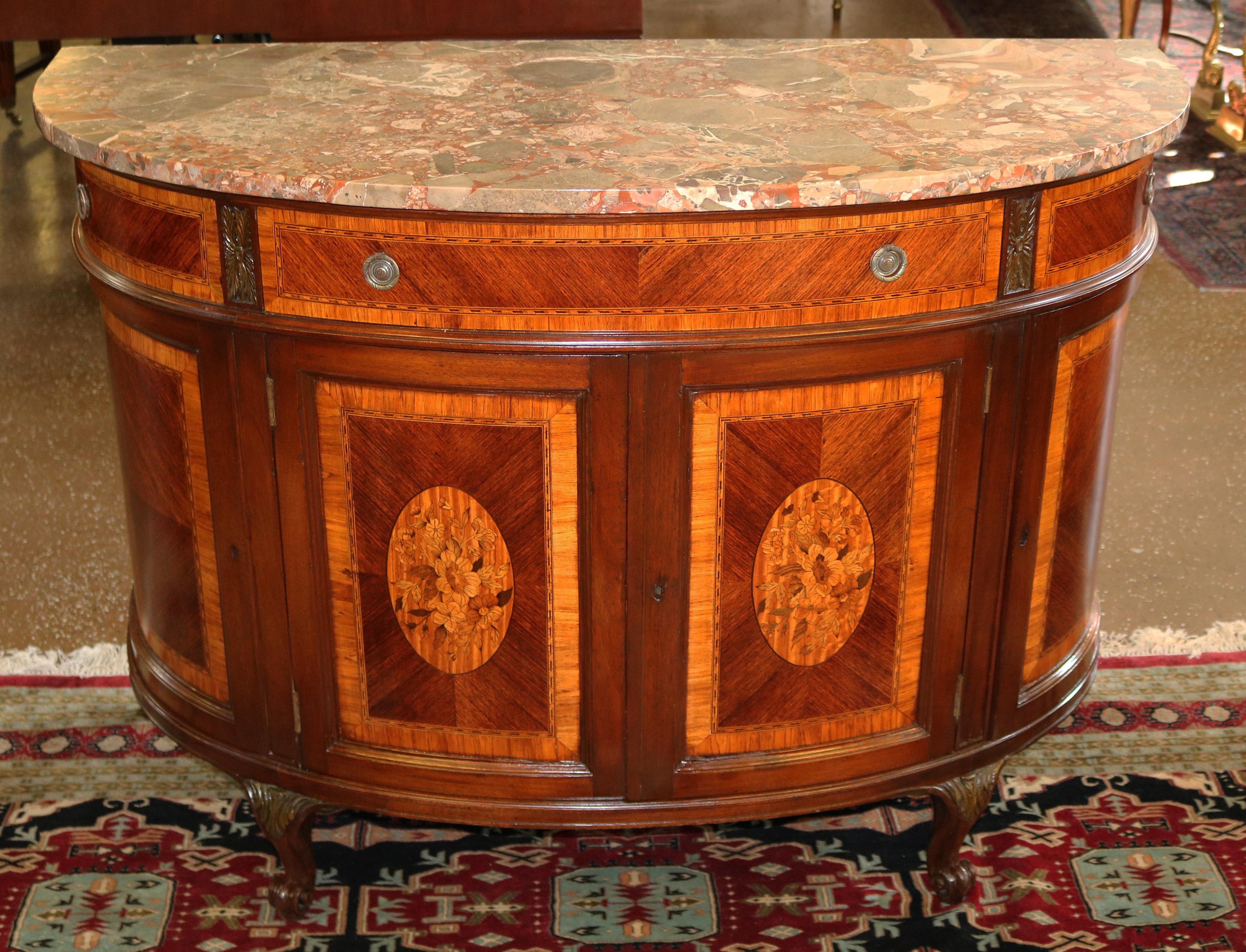 ​Stunning Antique French Kingwood Marble Top Dresser Chest Server Commode

Dimensions : 52 Wide X 23.5 Deep X 37 Tall

This stunning marble top commode was made in France in the 1920's The marble is stunning and in excellent condition and the wood