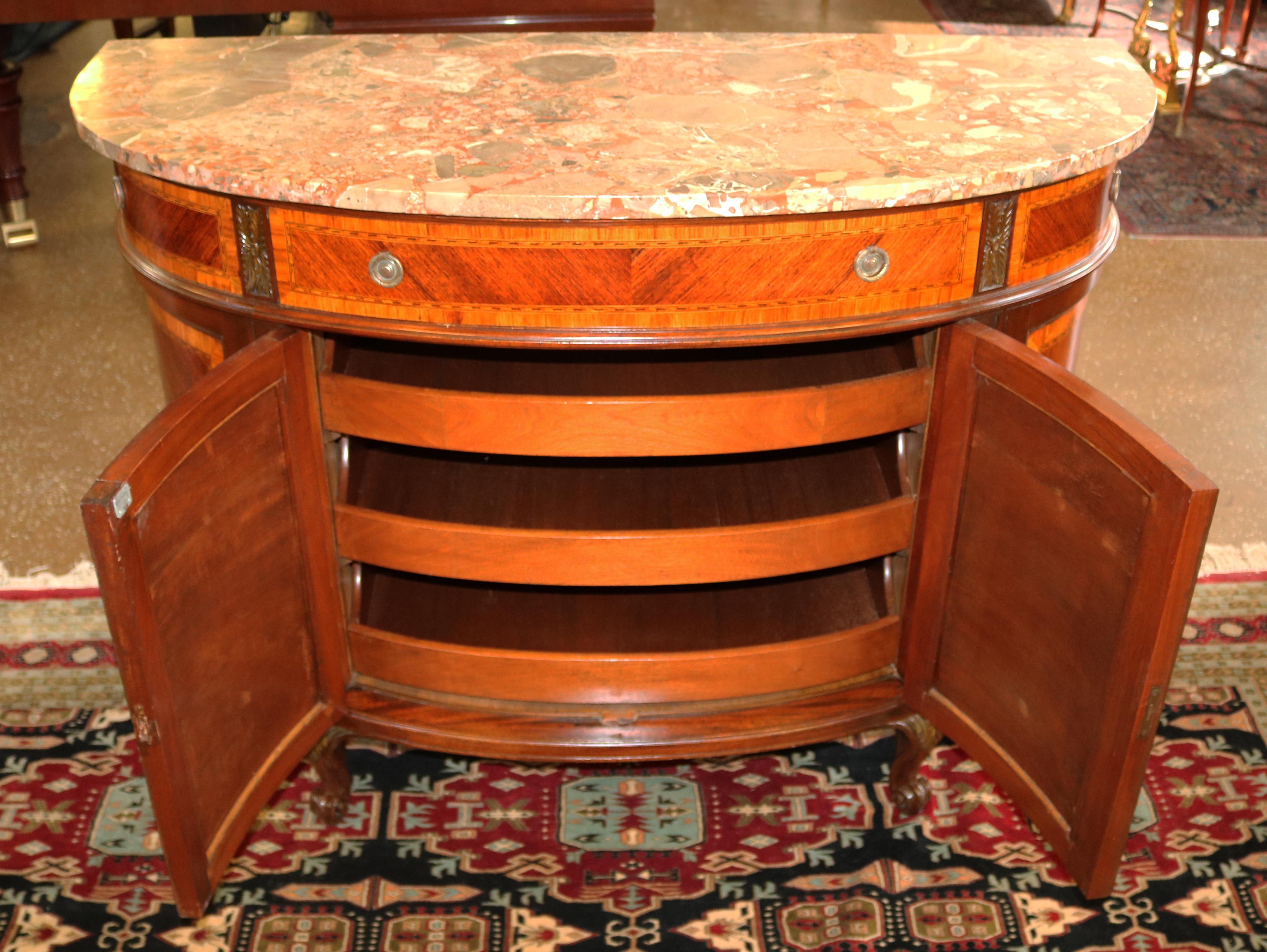 Antique French Kingwood Marble Top Dresser Chest Server Commode For Sale 3